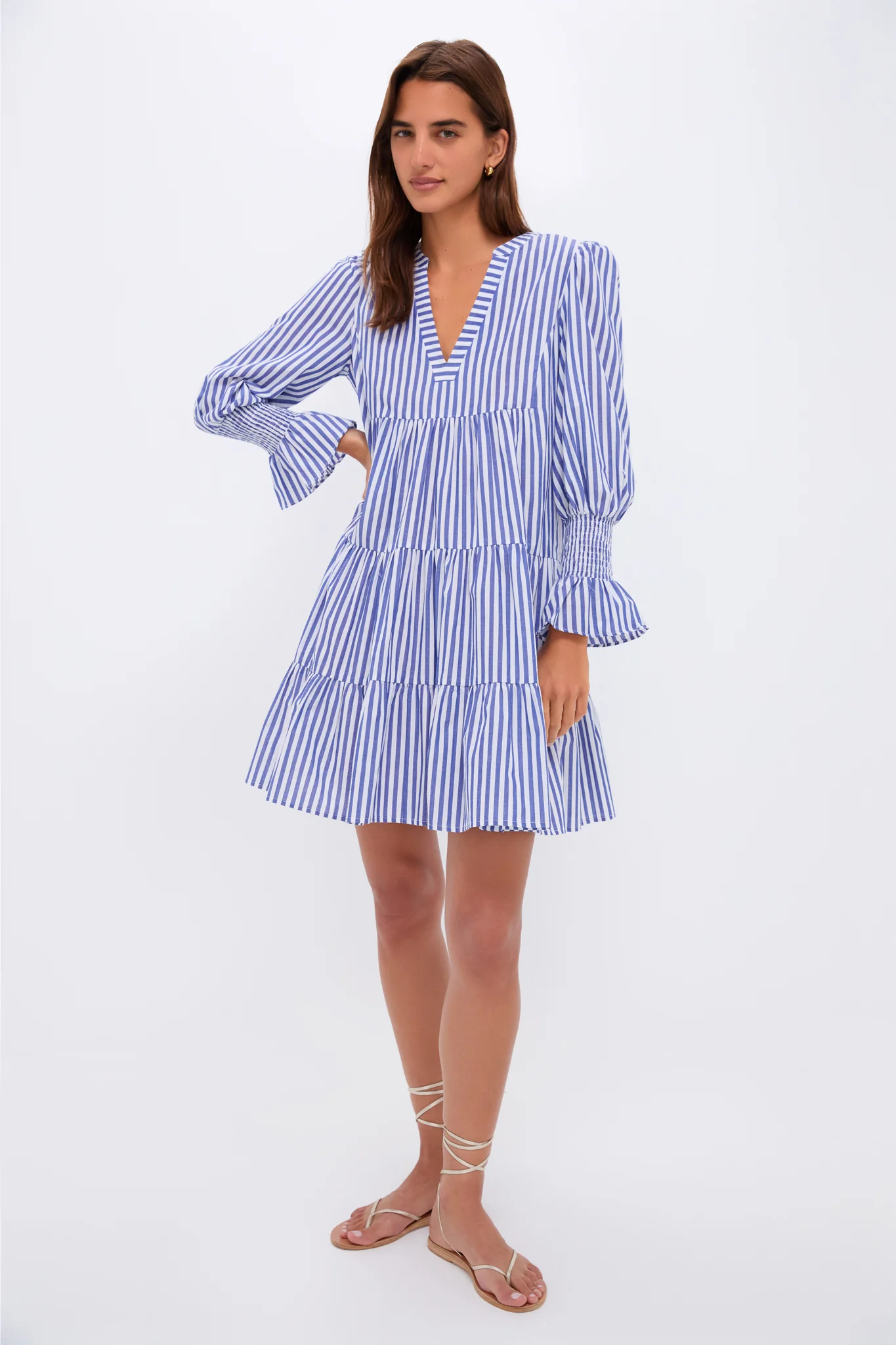 Blue and White Stripe Cotton Poplin Kenzo Dress - Image 6