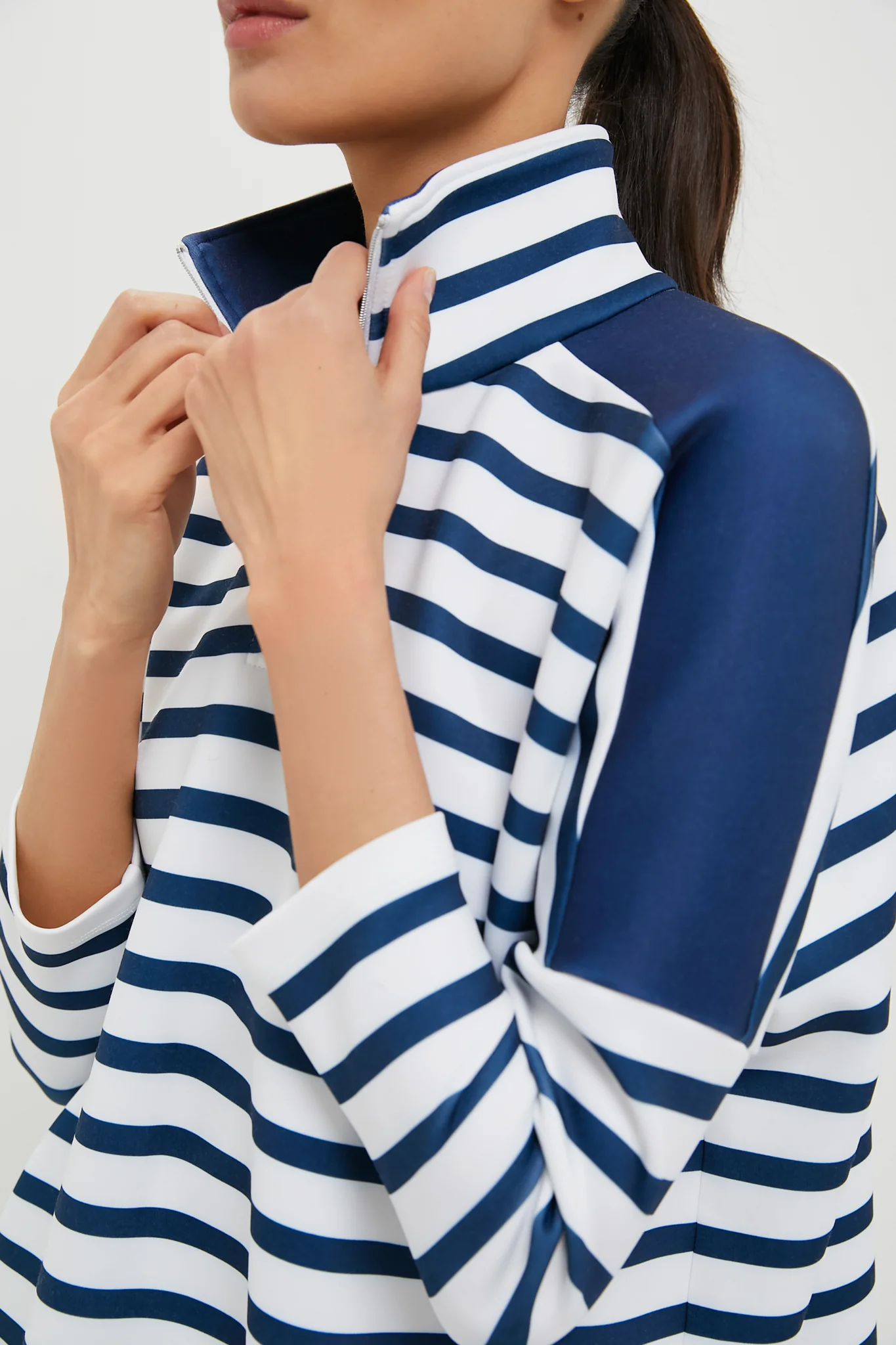 Blue and White Stripe Hudson Quarter Zip - Image 6