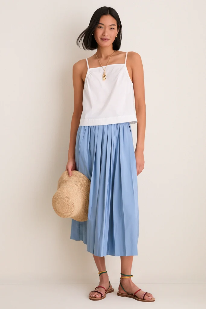 Blue Fog Pleated Dixon Midi Skirt - Image 4