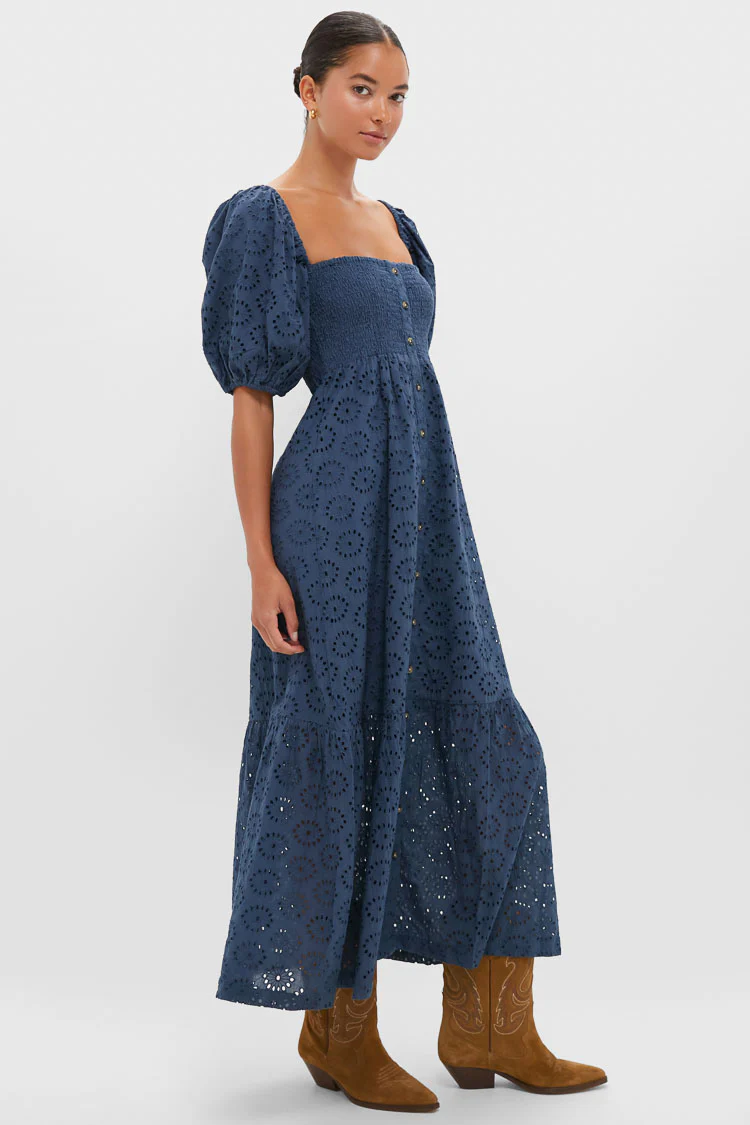 Blue Indigo Eyelet Santiago 4 Maxi Dress - Image 4