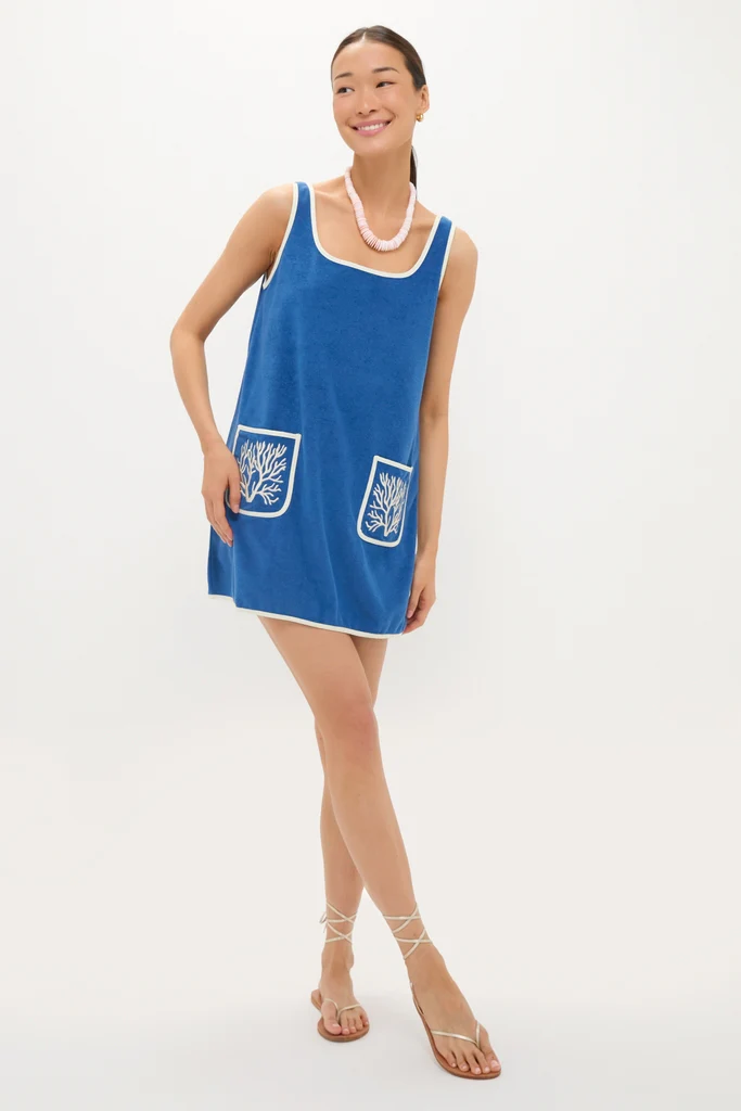 Cobalt Embroidered Terrycloth Dress Coverup - Image 6