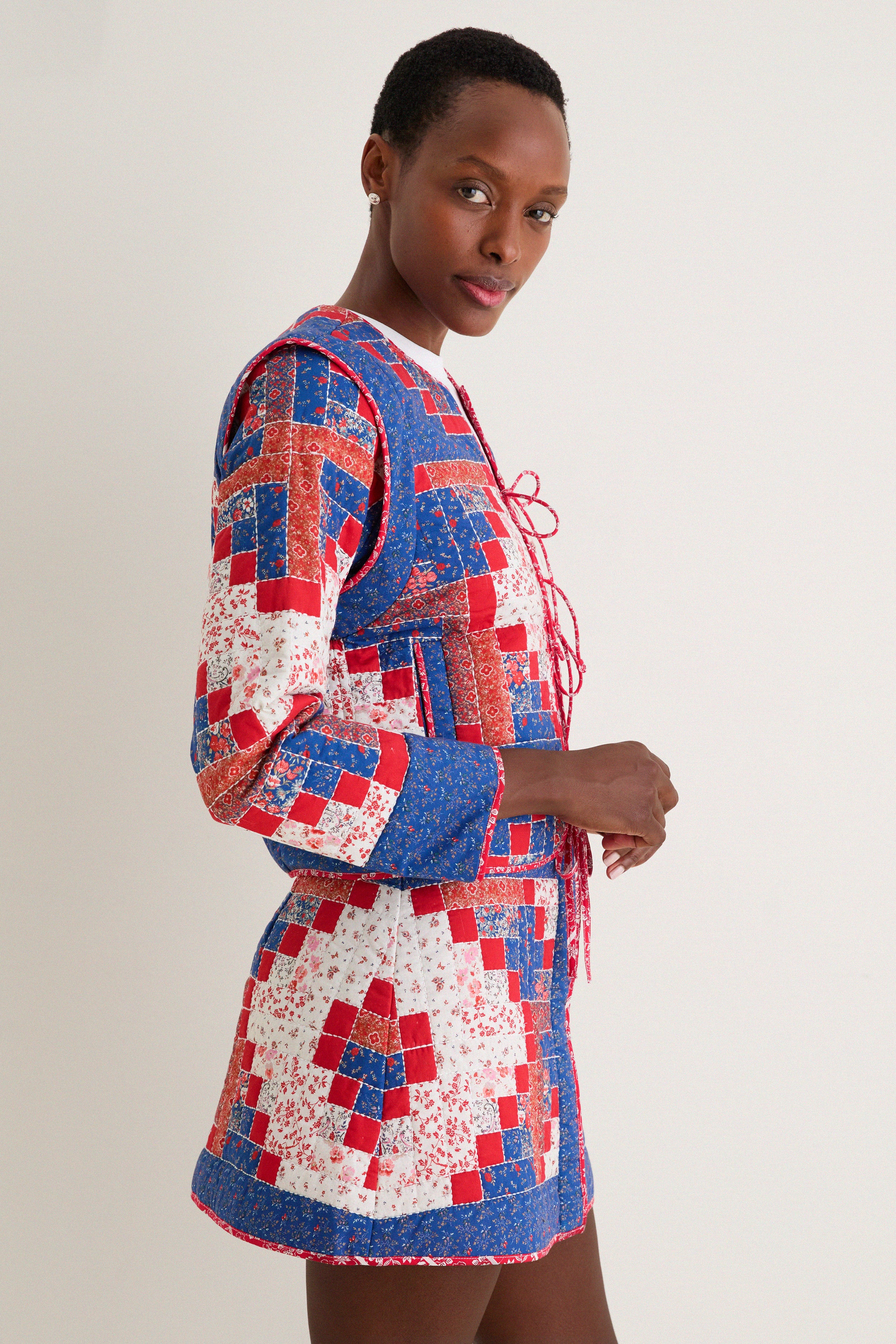Blue Multi Quilted Shorditch Jacket - Image 3