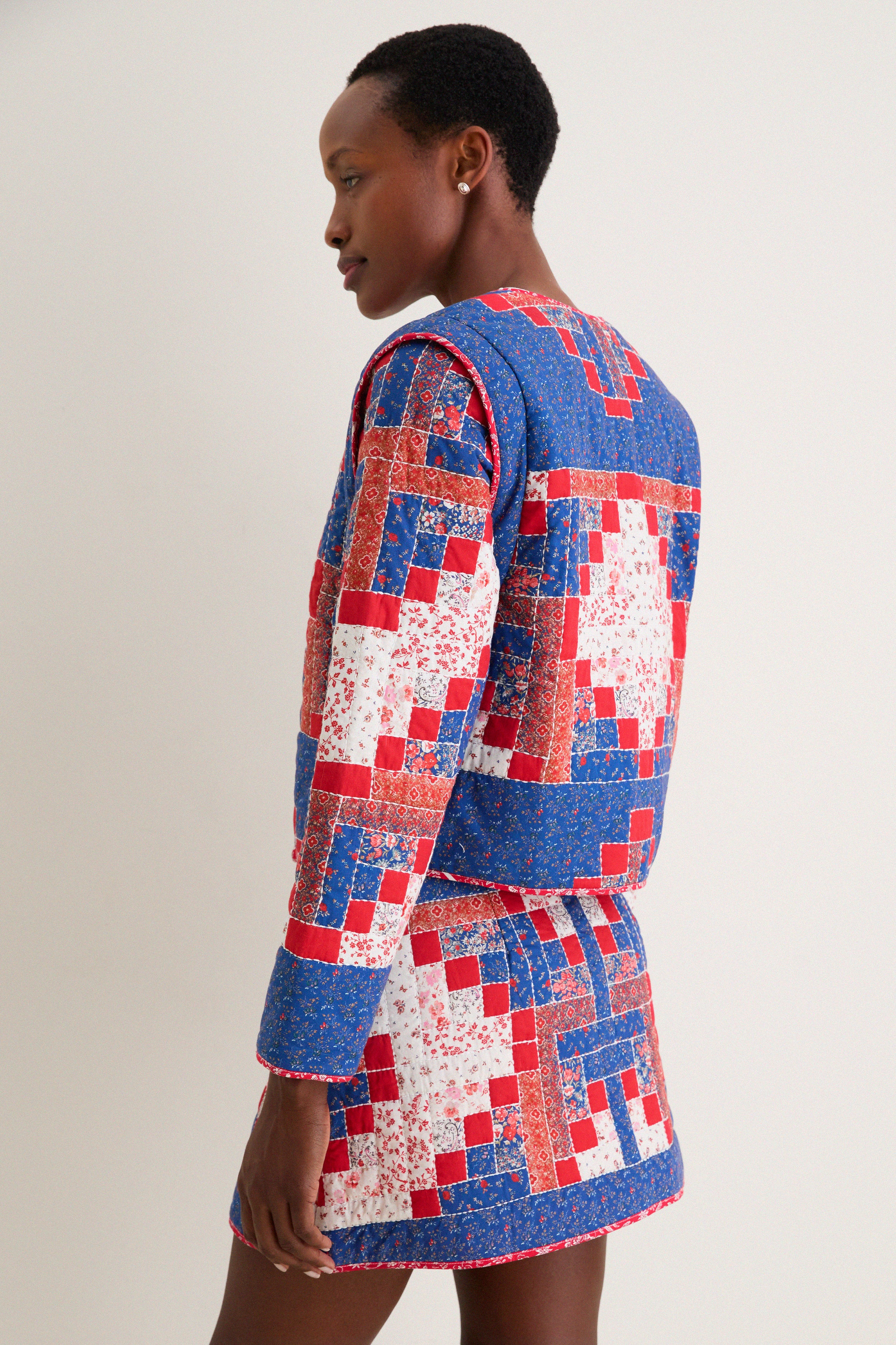 Blue Multi Quilted Shorditch Jacket - Image 4