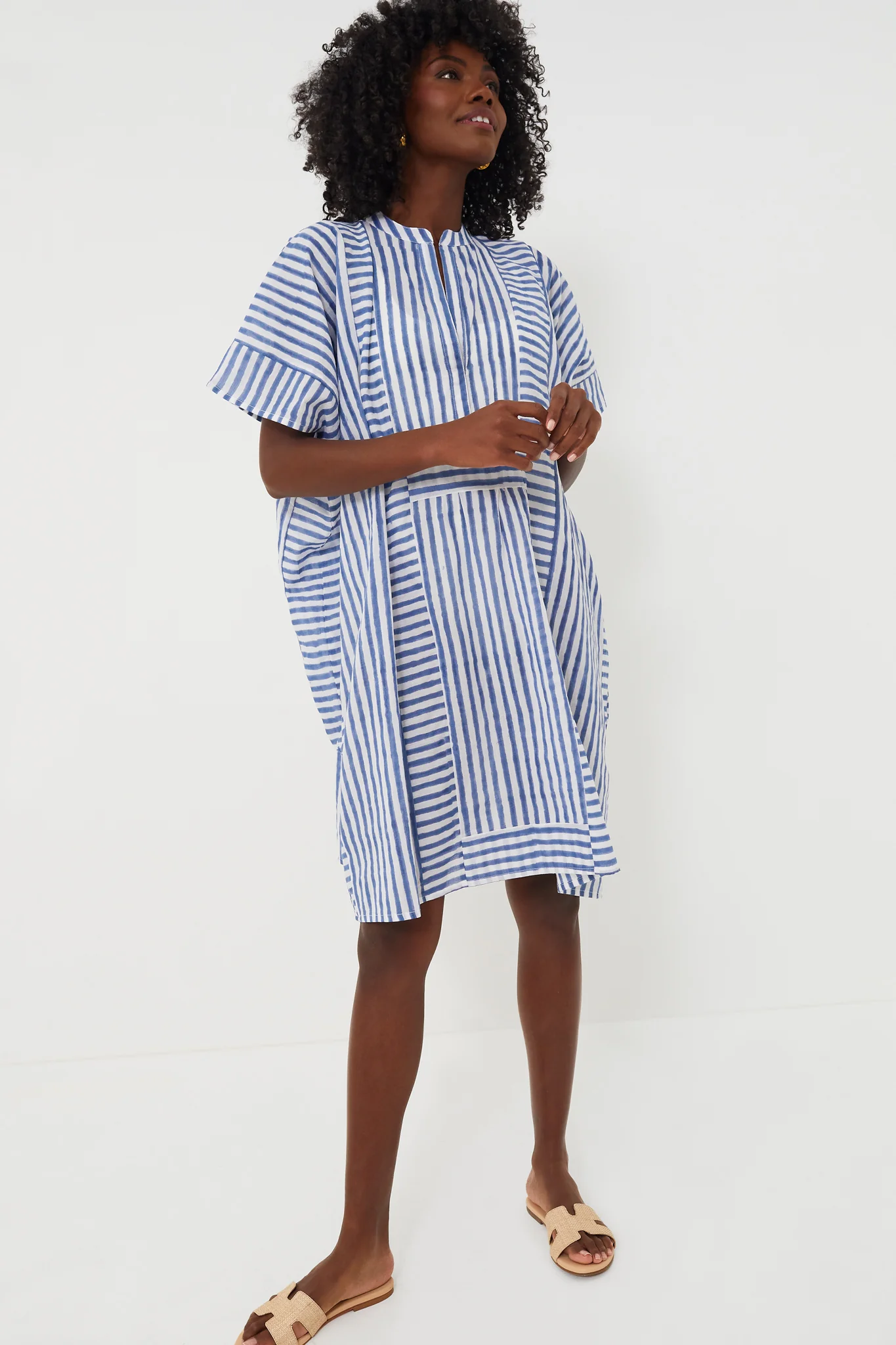 Blue Stripe Emerson Short Caftan - Image 2