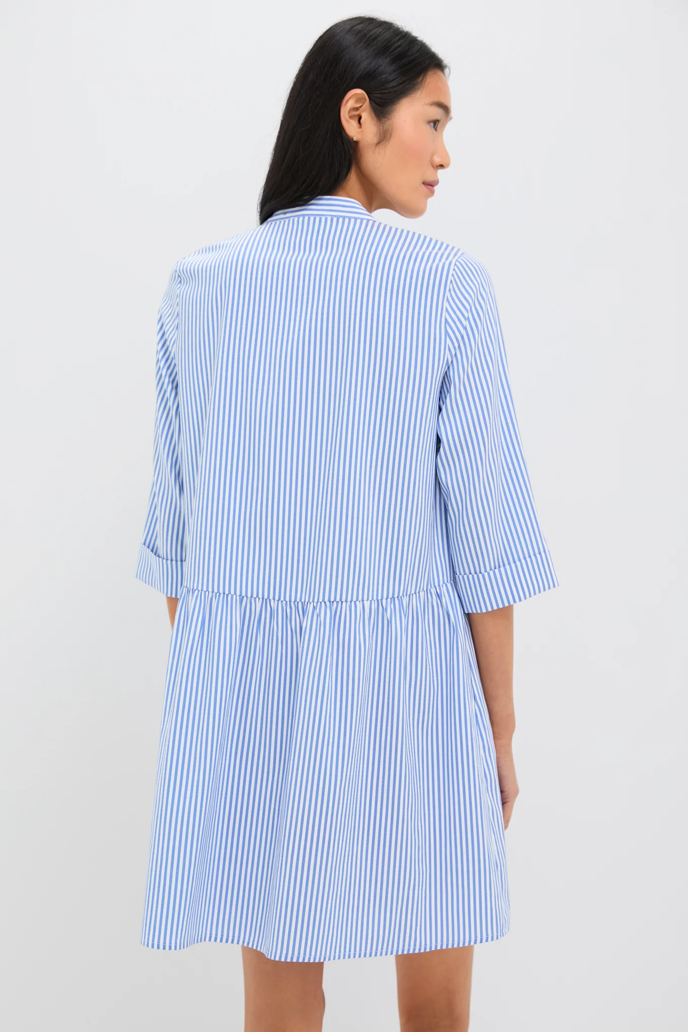 Blue Stripe Royal Shirt Dress - Image 5