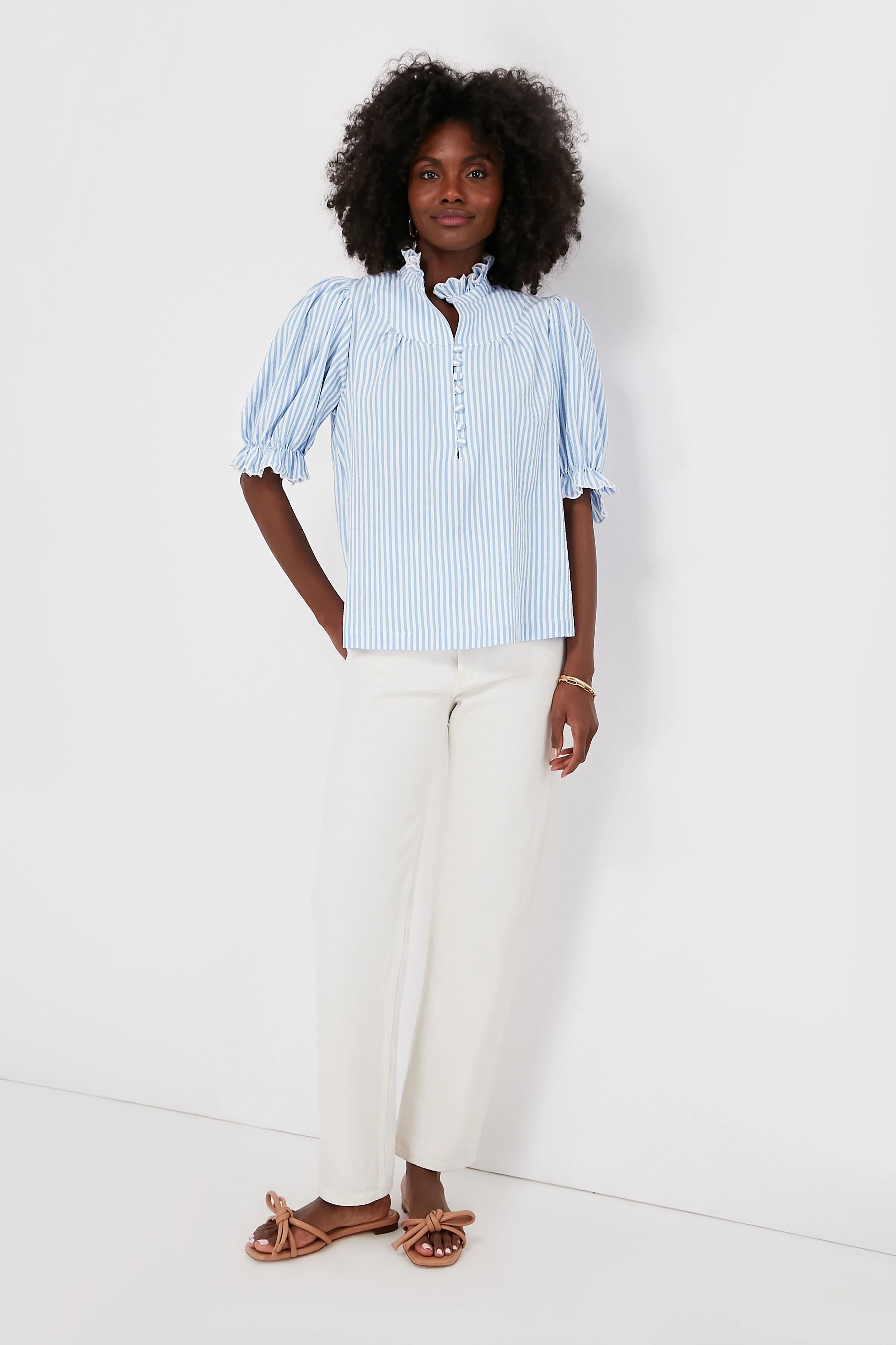 Blue Stripe Selena Blouse - Image 6