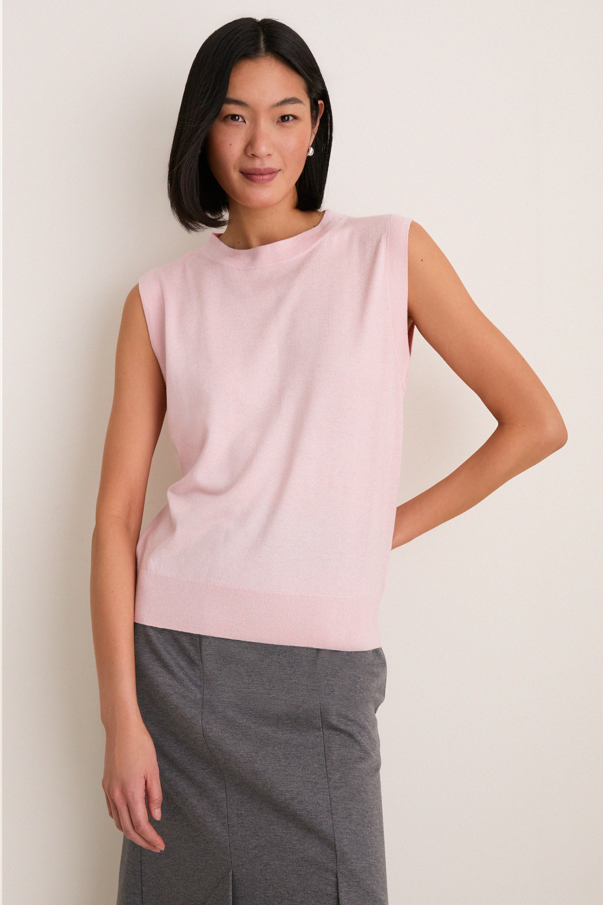 Blush Cashmere Silk Sleeveless Ava Shell - Image 5