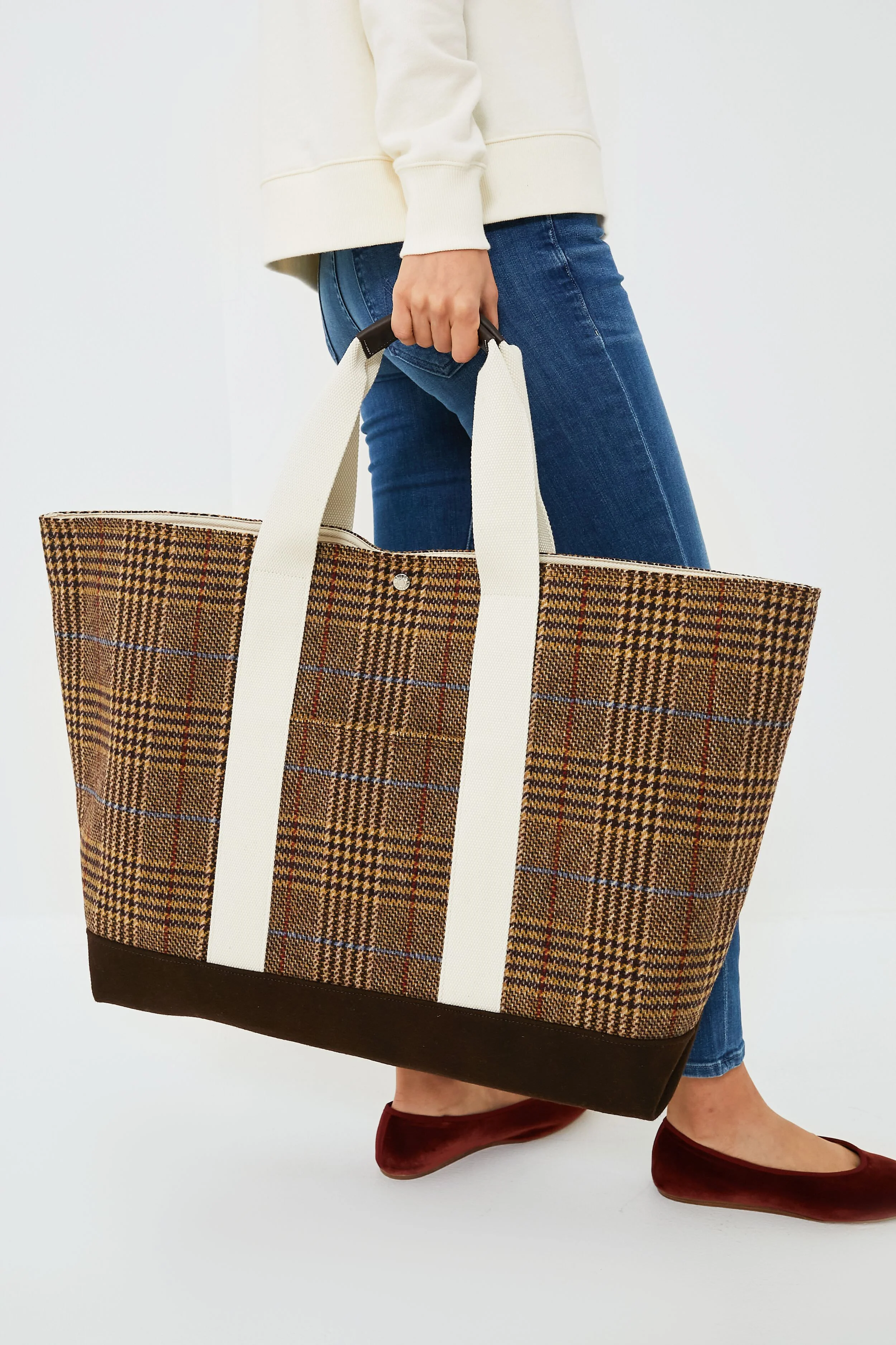 Bordeaux Plaid Tool XL Totes - Image 6