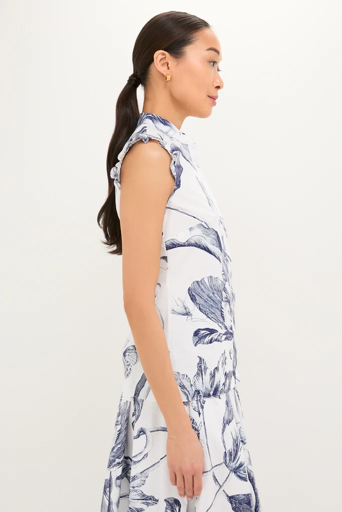 Botanical Engraving Ivory Sleeveless Top - Image 3