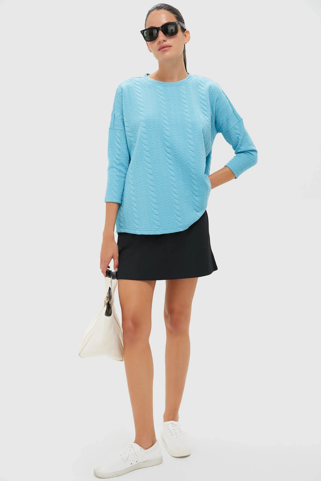 Bright Blue Cable Ally Swing Sweatshirt - Image 2