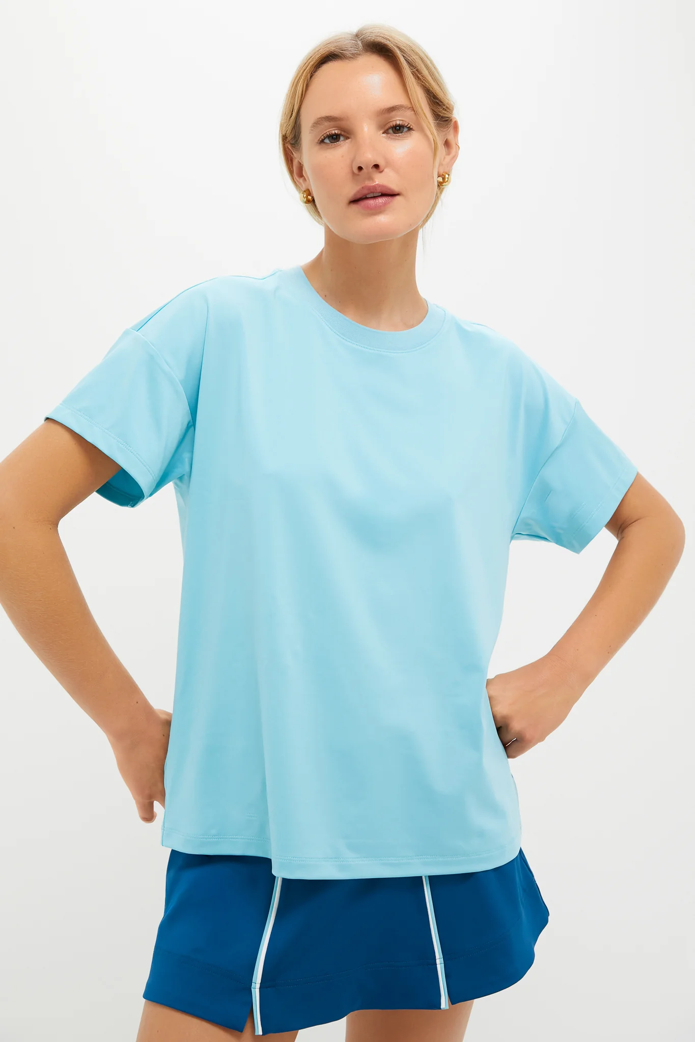Bright Blue Short Sleeve Performance Jersey Ryan Boyfriend Tee - Image 2