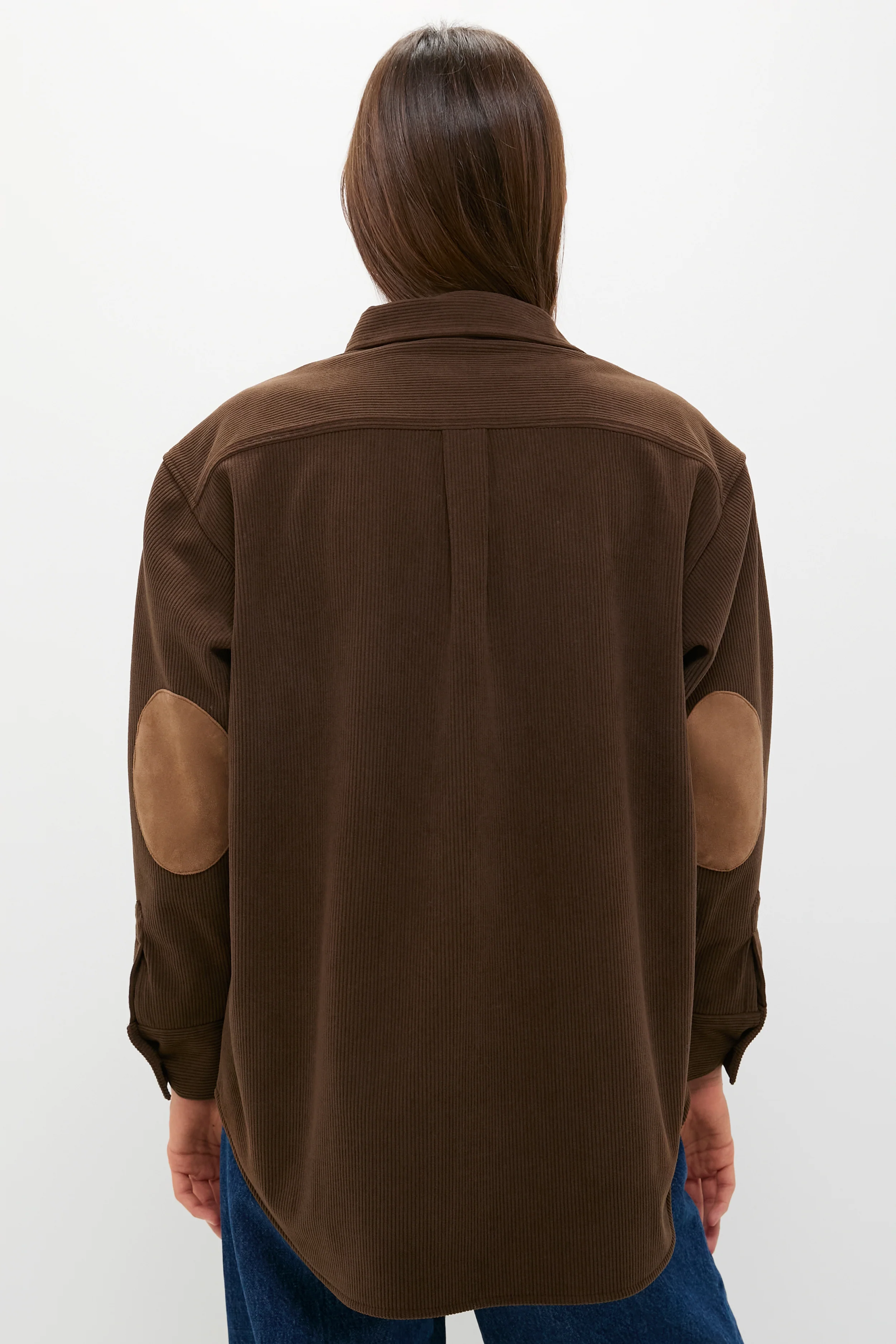 Brown Corduroy Fleece Lined Banks Shirt Jacket - Image 4