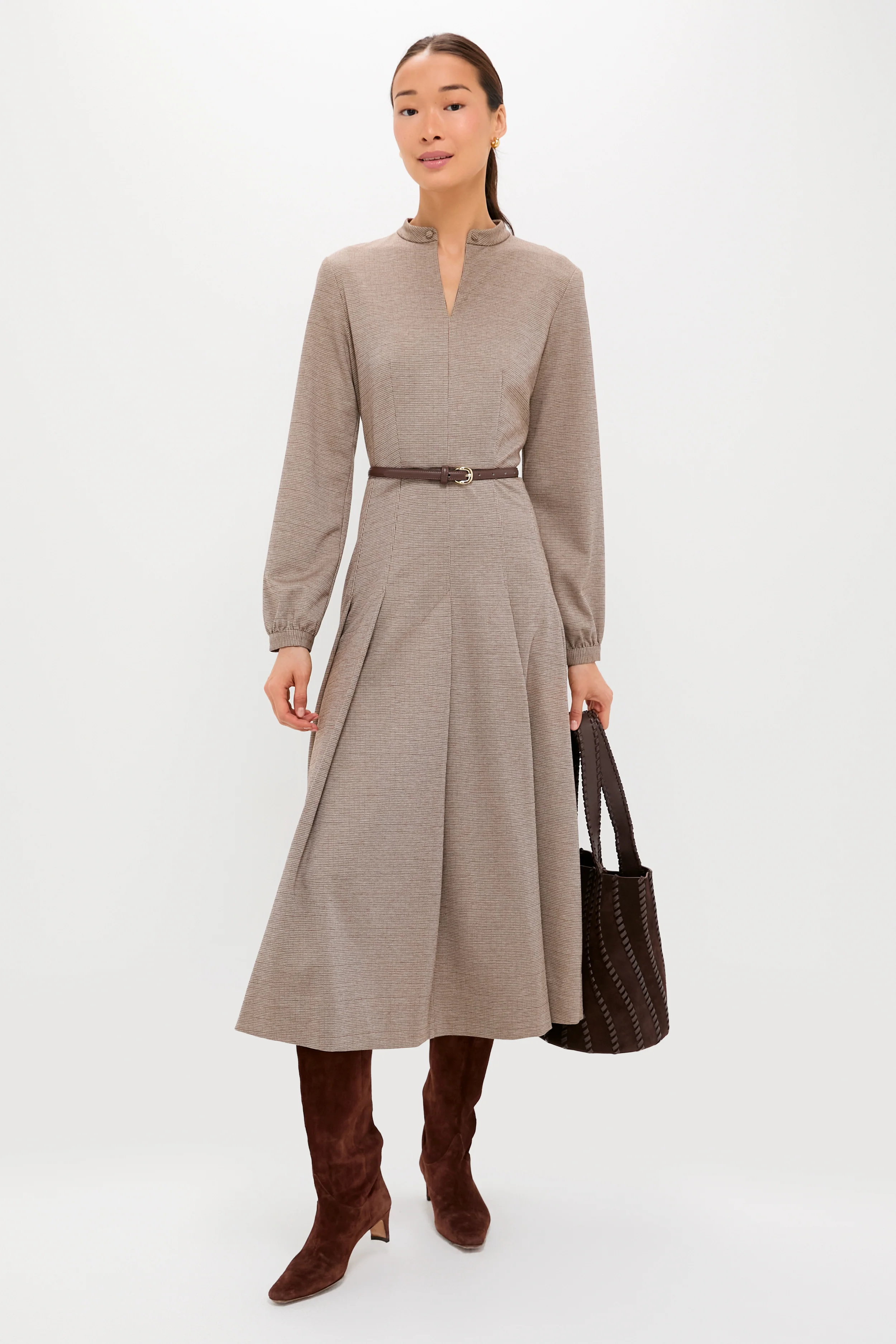 Brown Houndstooth Smith Dress