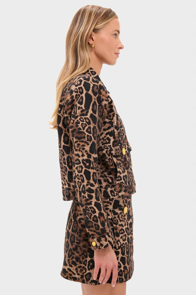 Brown Multi Patch Leopard Nyx Crop Jacket - Image 4