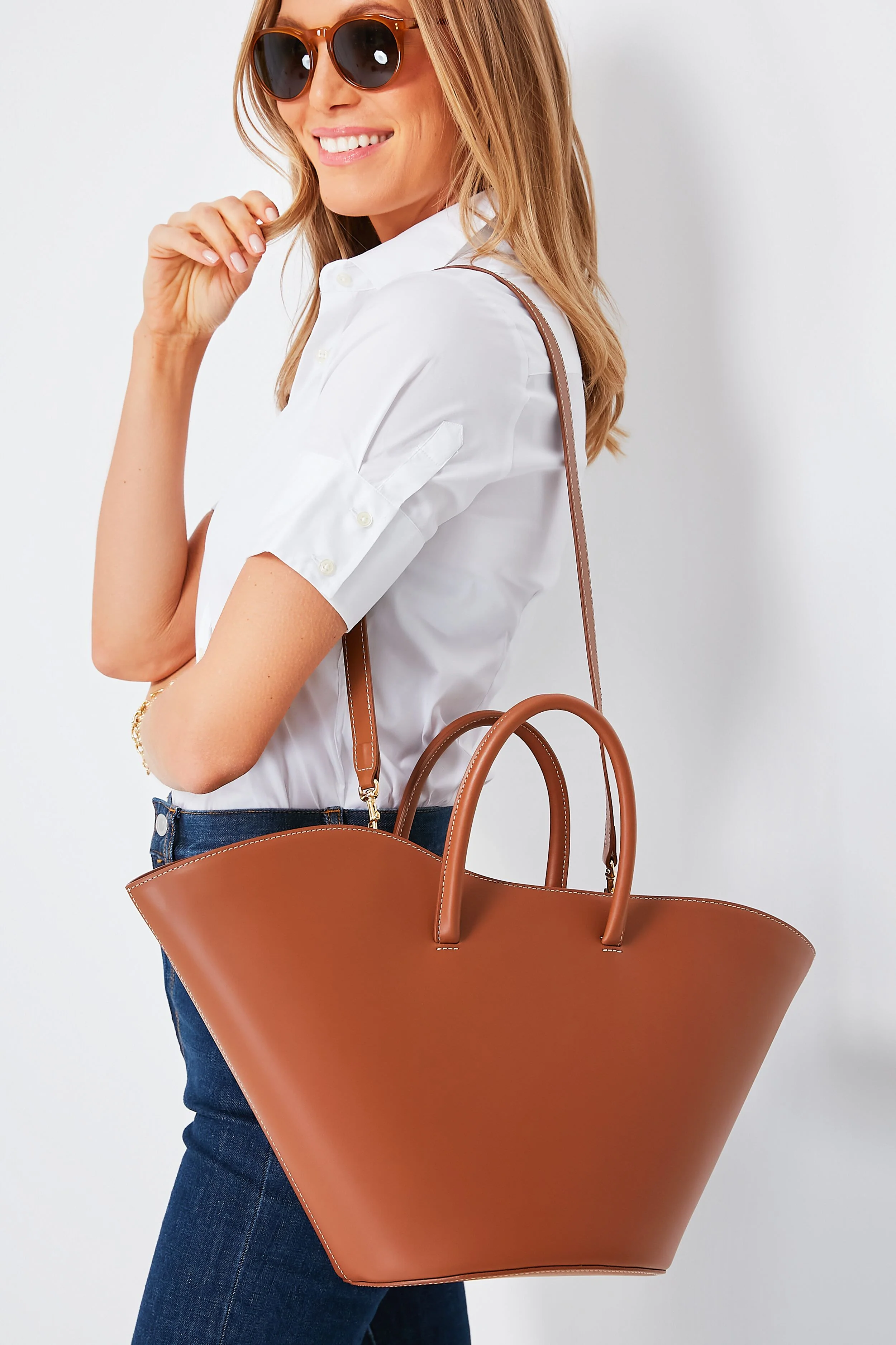 Caramel Open Tulip Tote Medium - Image 3