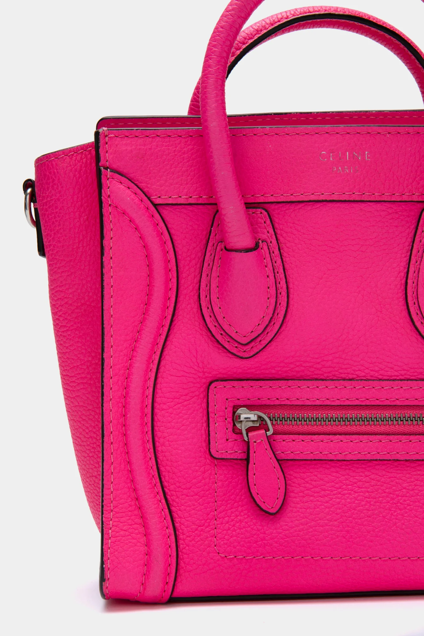 CELINE Pink Leather Mini Luggage Shoulder Bag - Image 5