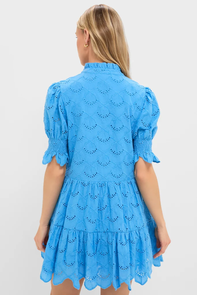 Cerulean Eyelet Bennett Mini Dress - Image 5