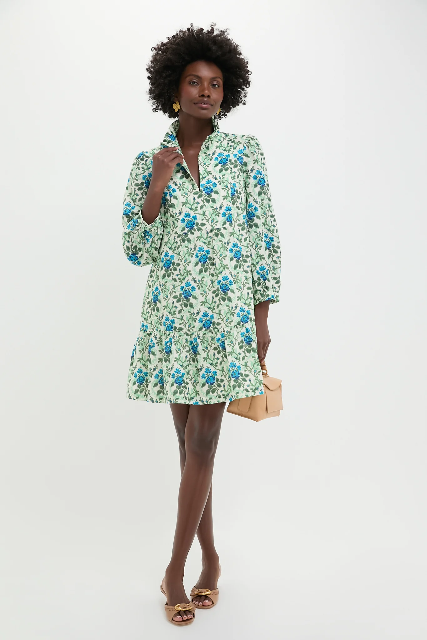 Cerulean Vine Cotton Linen Palmerston Dress - Image 2