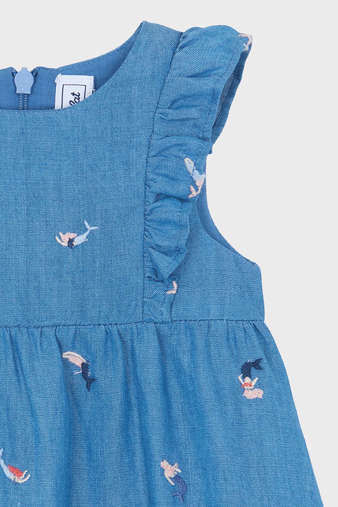 Chambray Mermaid Embroidered Dress - Image 2