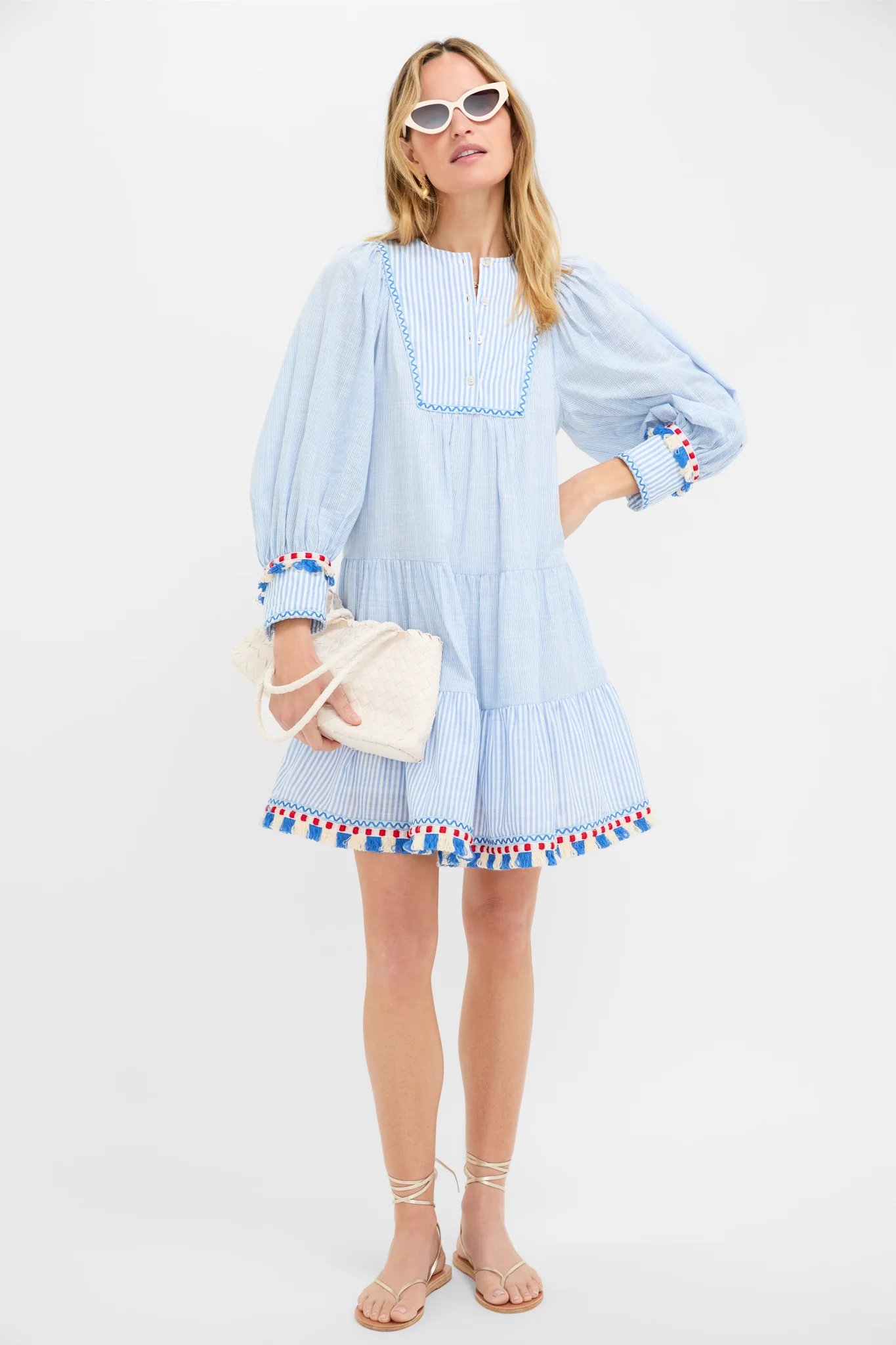 Chambray Stripe Fringe Jen Dress - Image 2