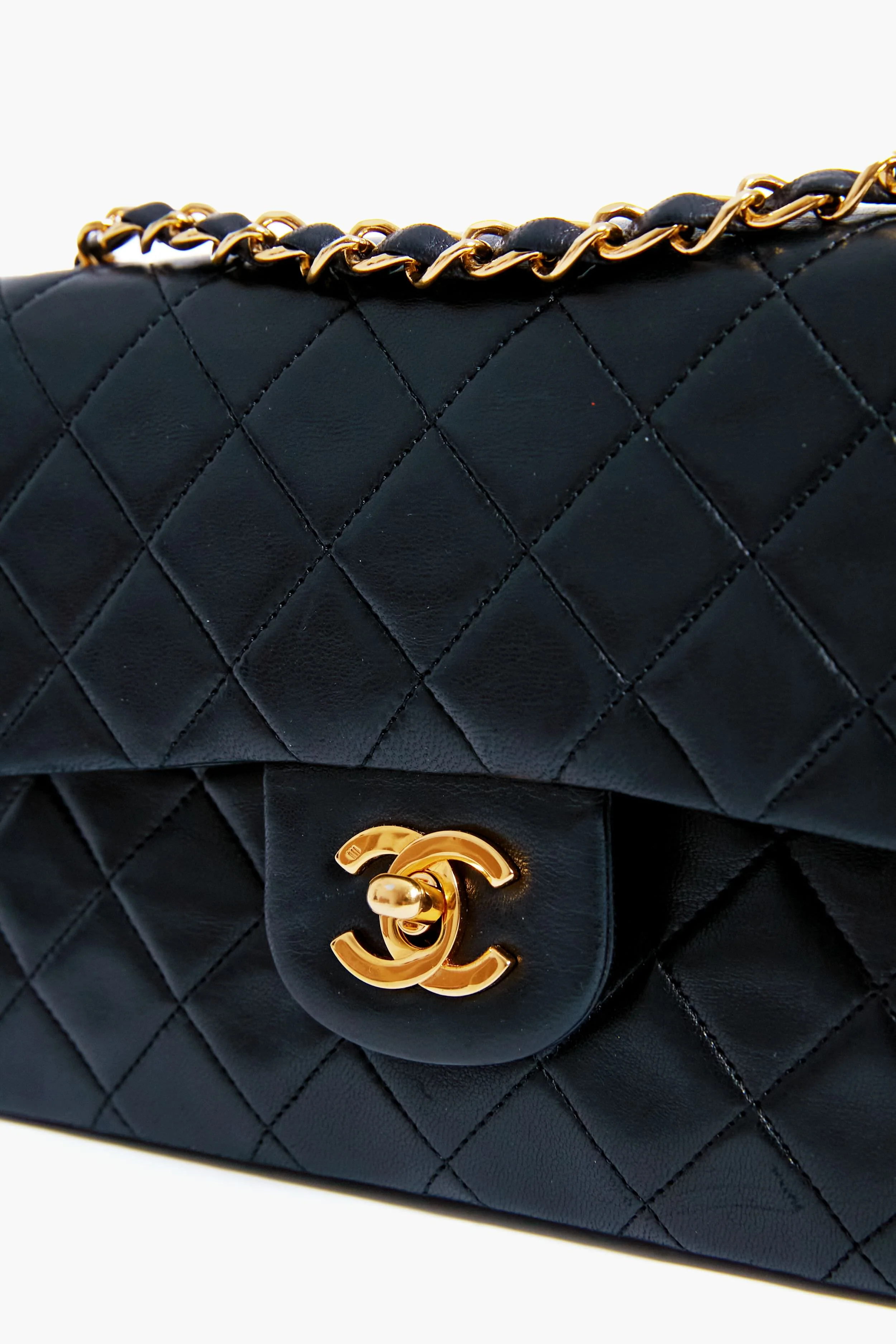 CHANEL Black Lambskin Flap Shoulder Bag - Image 6