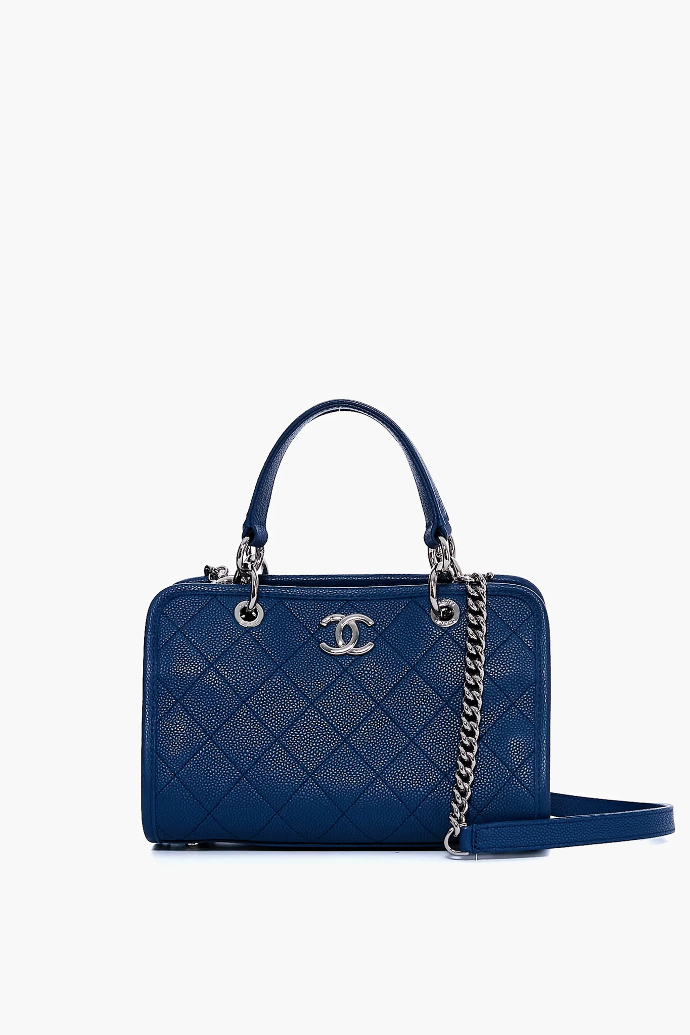 CHANEL Blue Caviar Stitched Shopping Tote - Image 2