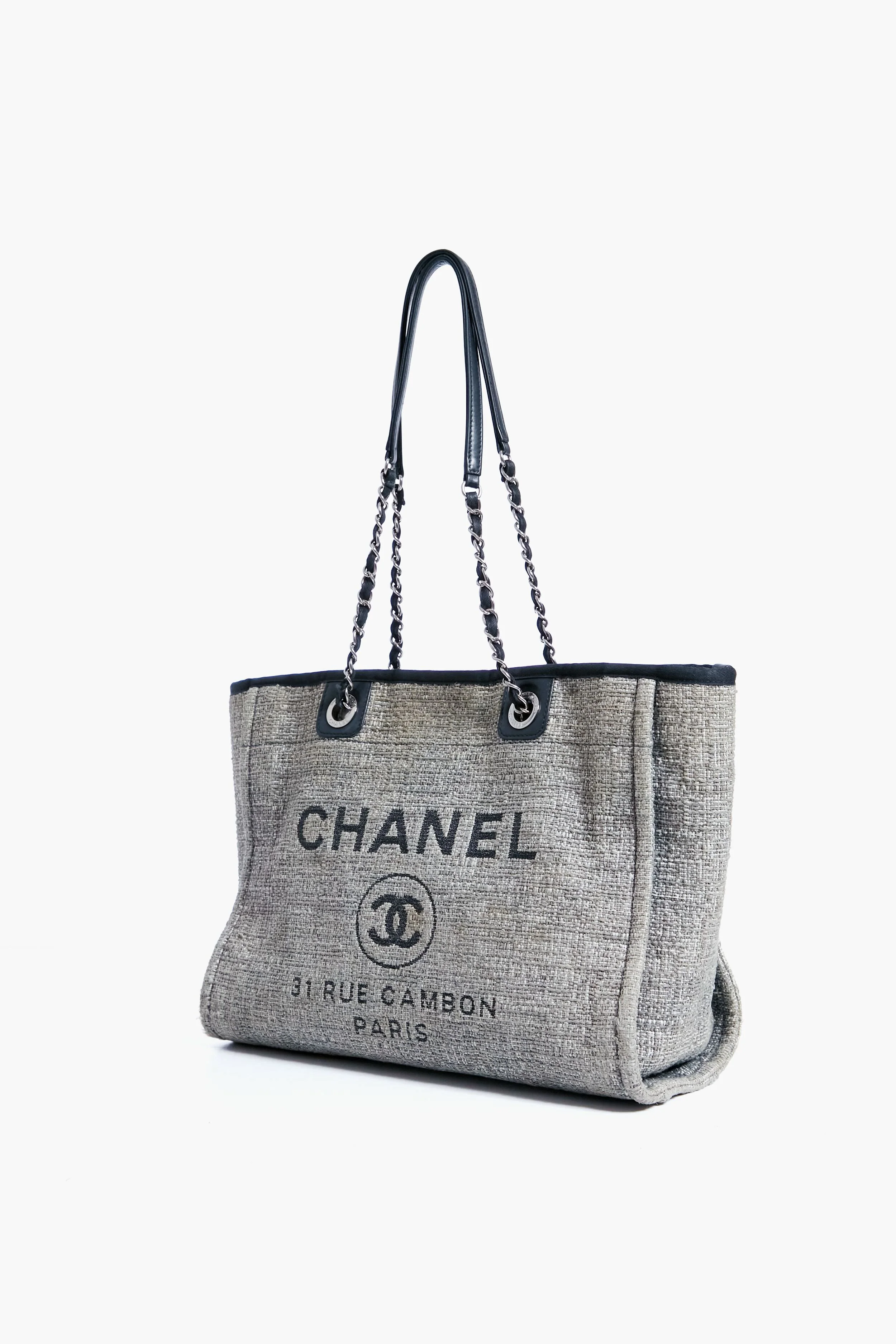 CHANEL Grey Deauville MM Chain Tote - Image 2