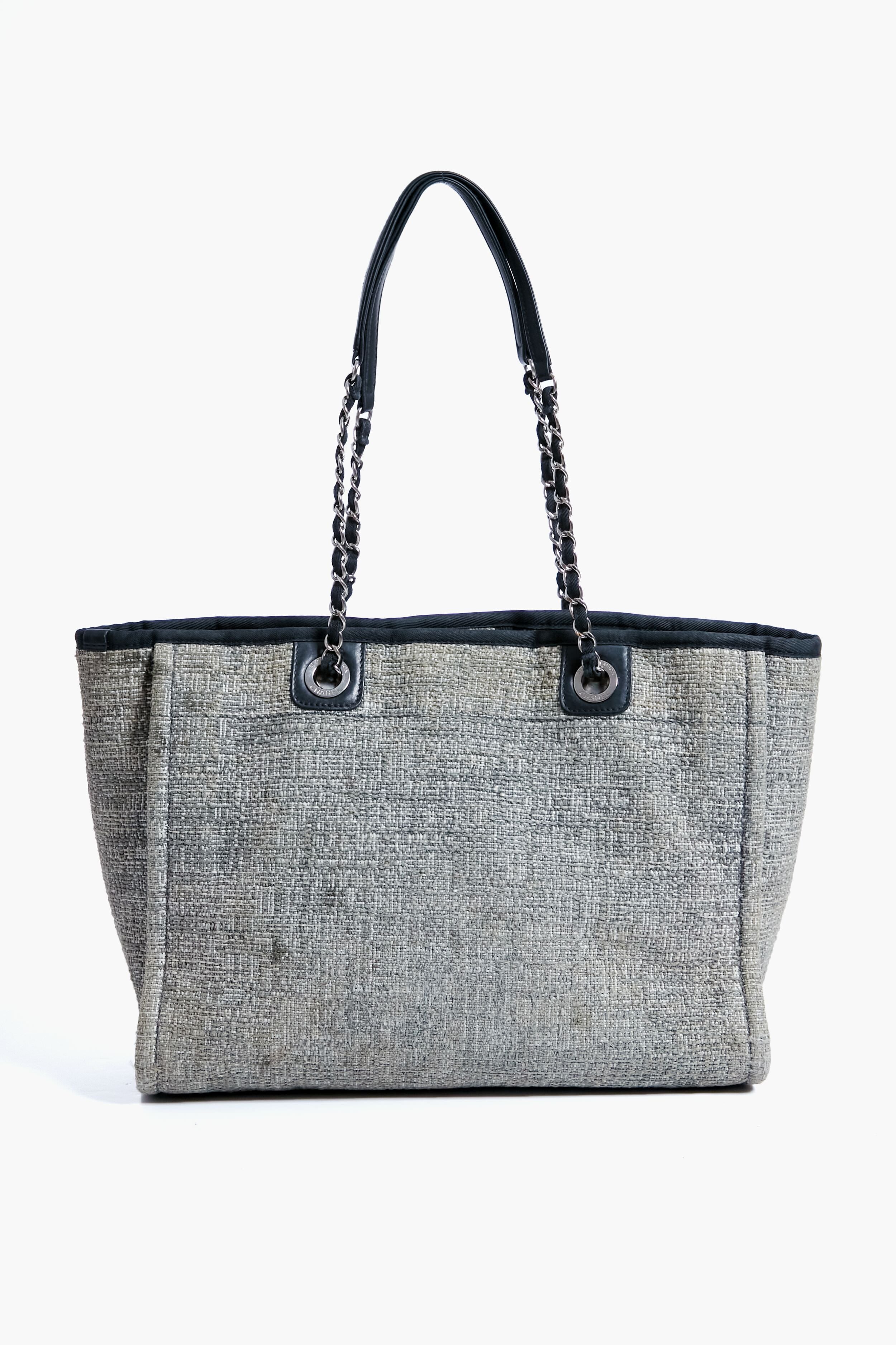 CHANEL Grey Deauville MM Chain Tote - Image 3