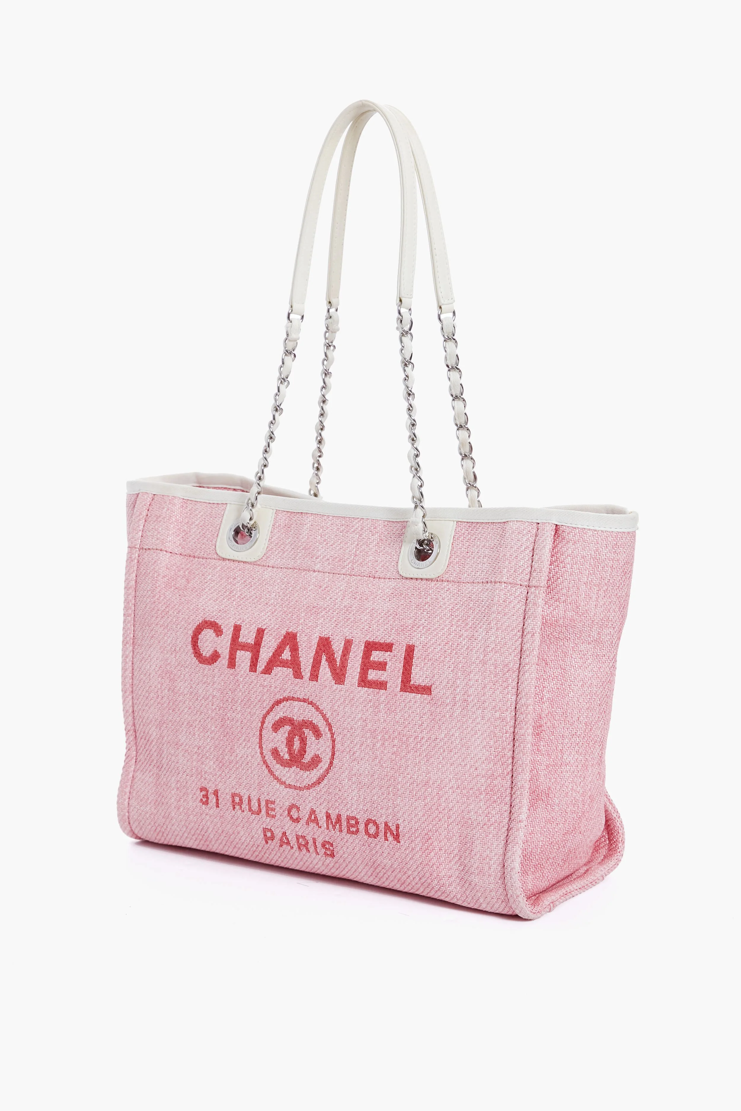 CHANEL Pink Deauville MM Chain Tote - Image 2