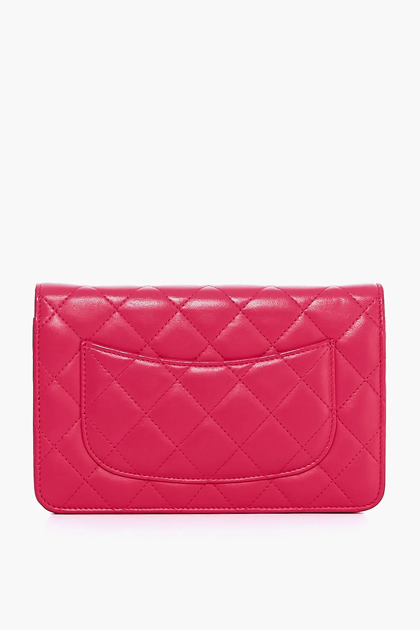 CHANEL Pink Lambskin Wallet on Chain - Image 6