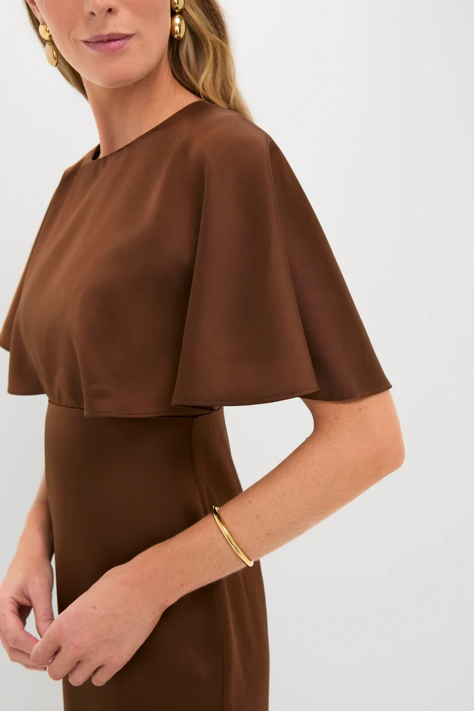 Chocolate Brown Cape Leah Dress - Image 6