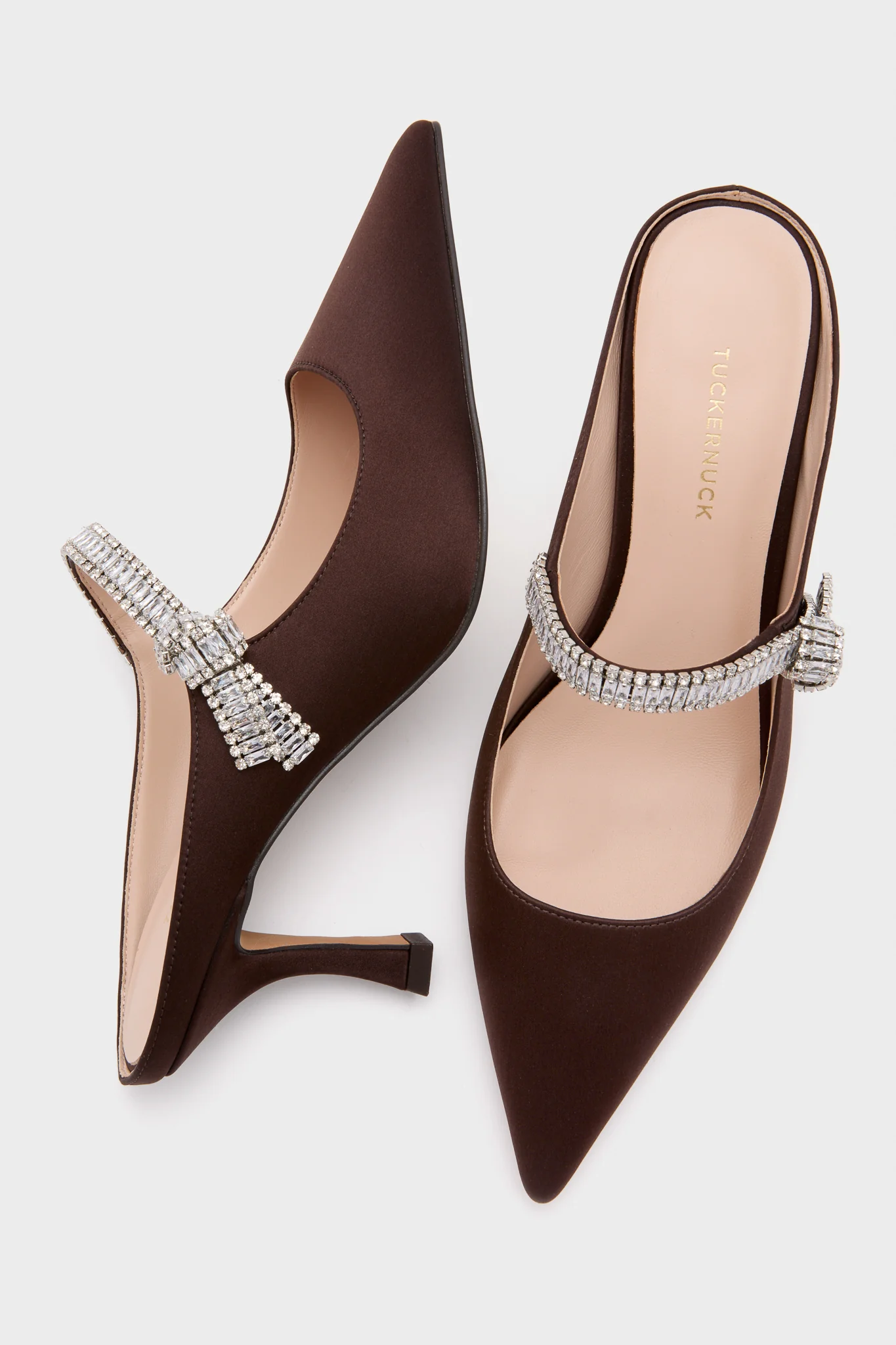 Chocolate Satin Mae Heels - Image 5