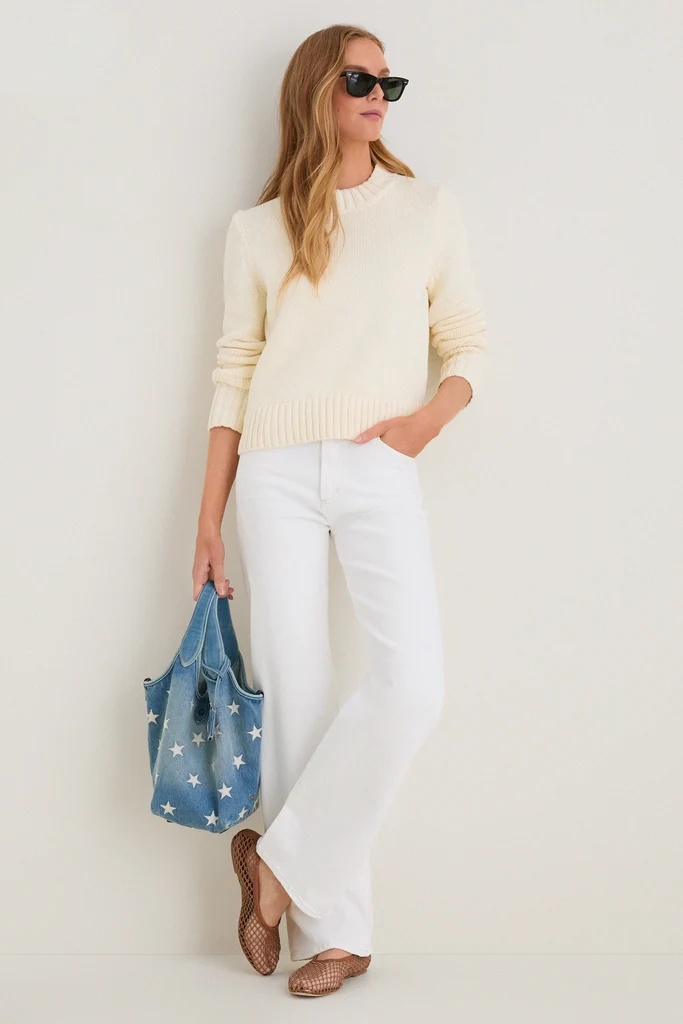 Christy Wash Denim Stars Tote - Image 4
