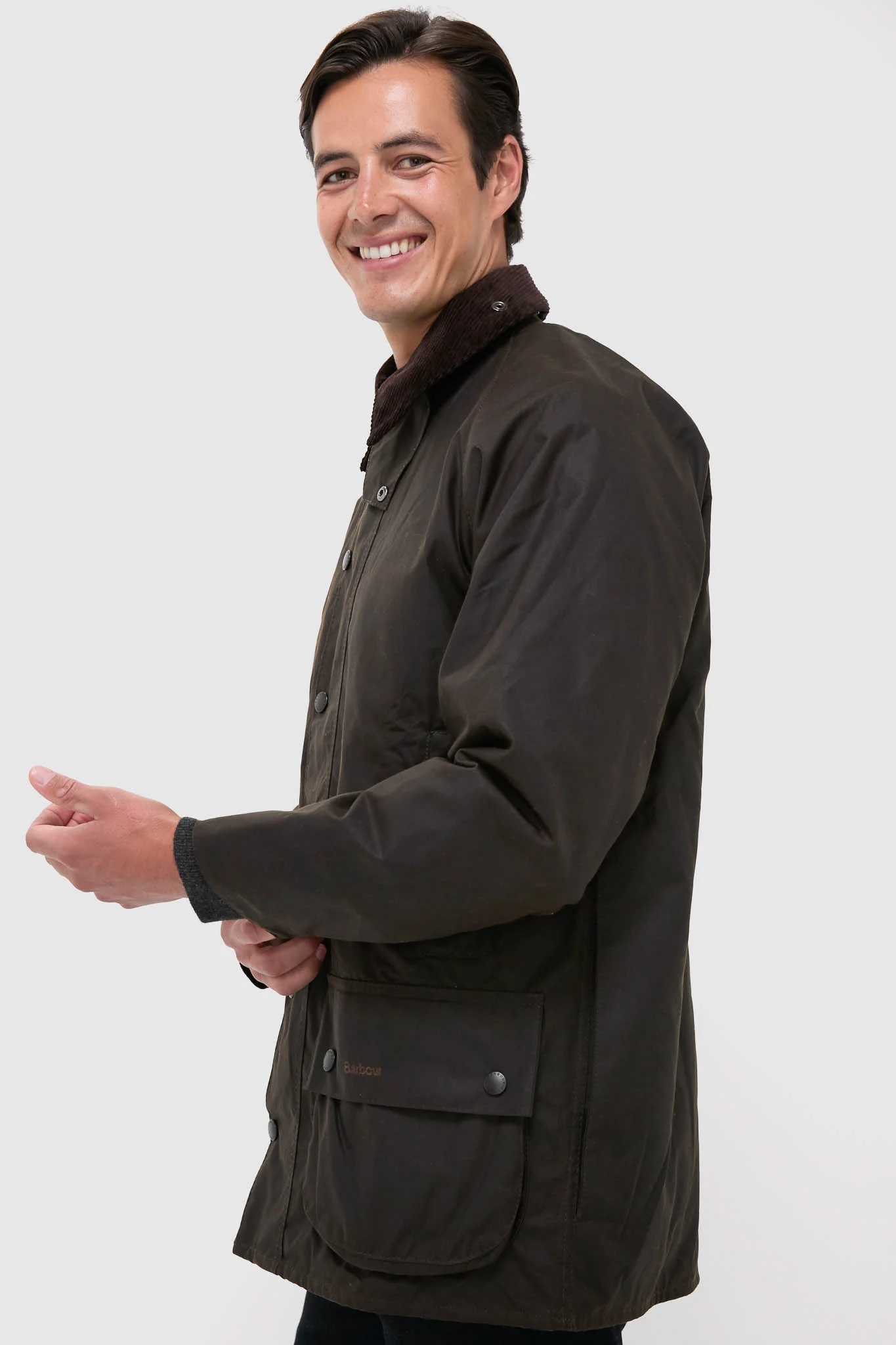 Men's Olive Beaufort Wax Jacket - Image 3
