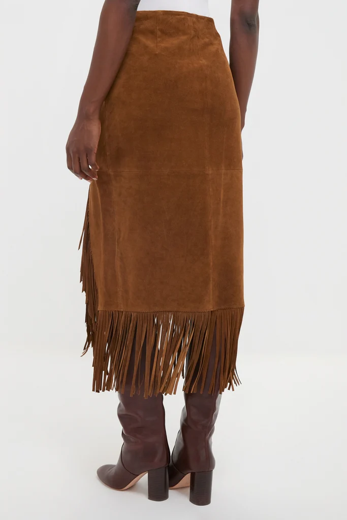 Clove Calf Roughout Suede Midi Skirt - Image 4