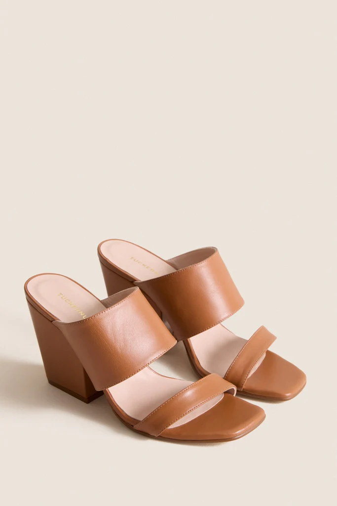 Cognac Leather Carly Heels - Image 5