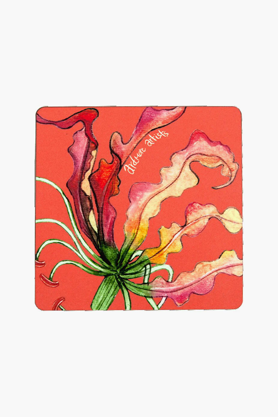 Coral Flame Lily Coasters (Set of 4) - Image 5