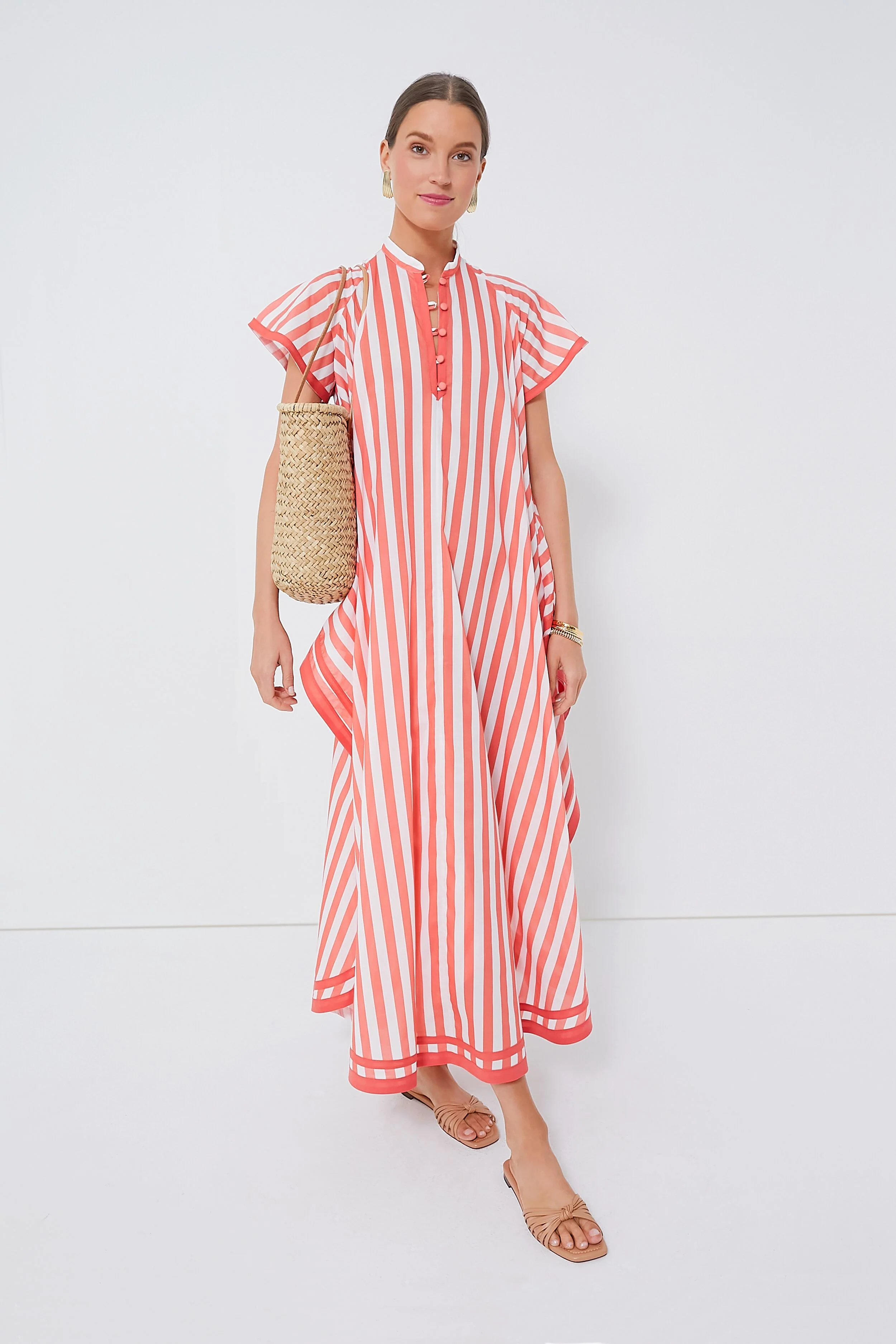 Coral Stripes Anouk Dress - Image 2