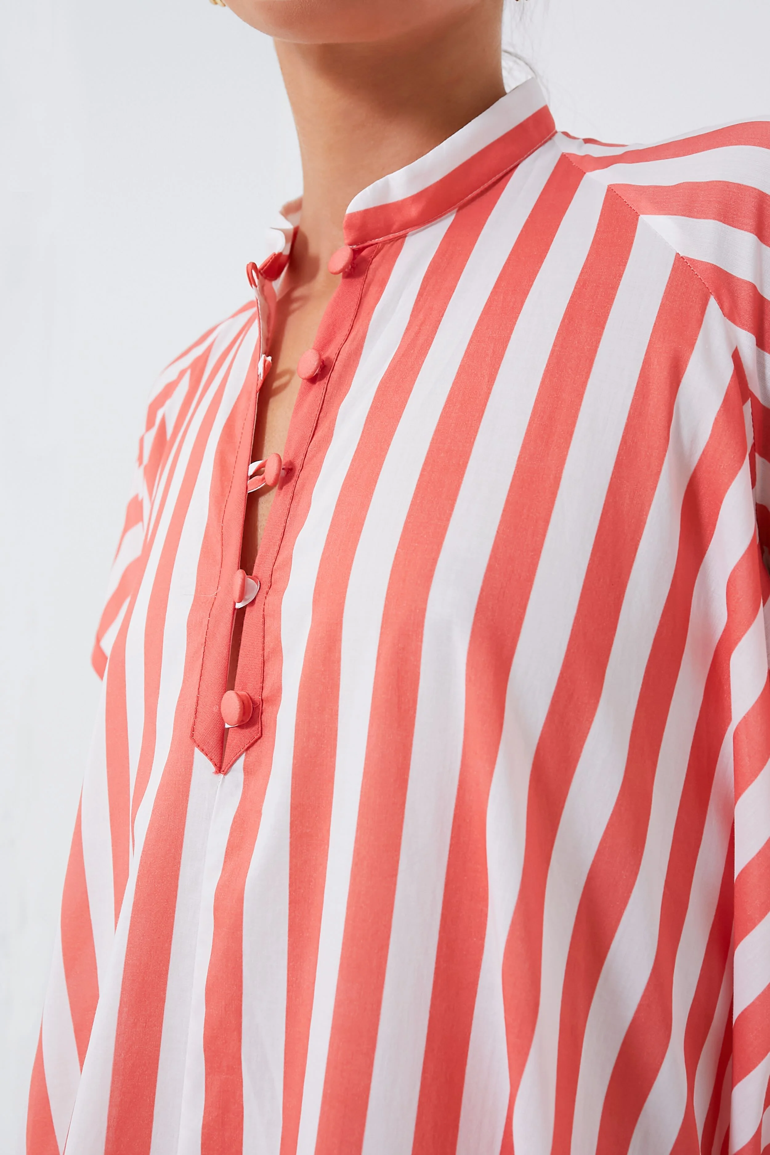 Coral Stripes Anouk Dress - Image 5