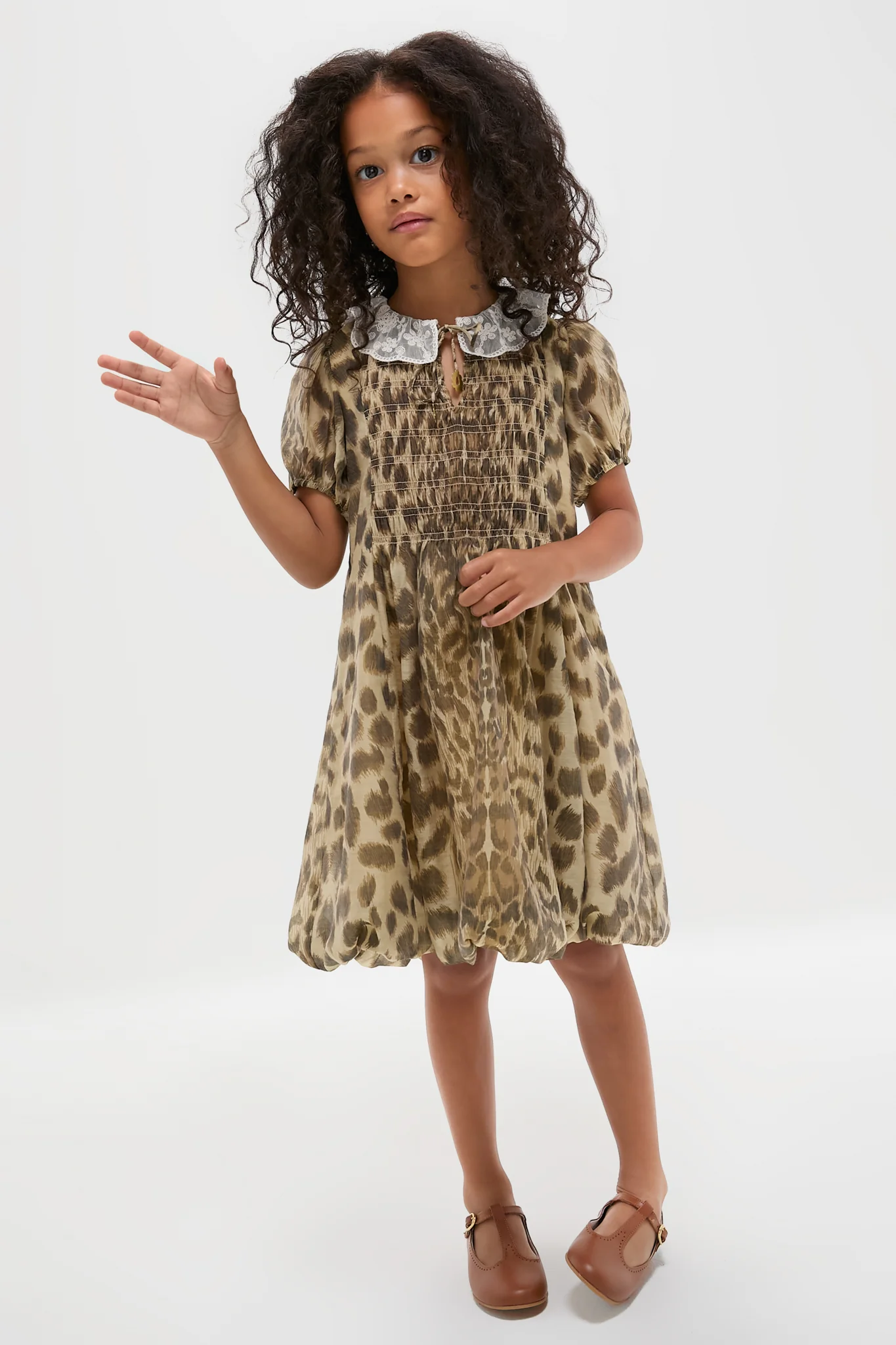 Cream Claude Print Bubble Dress - Image 2