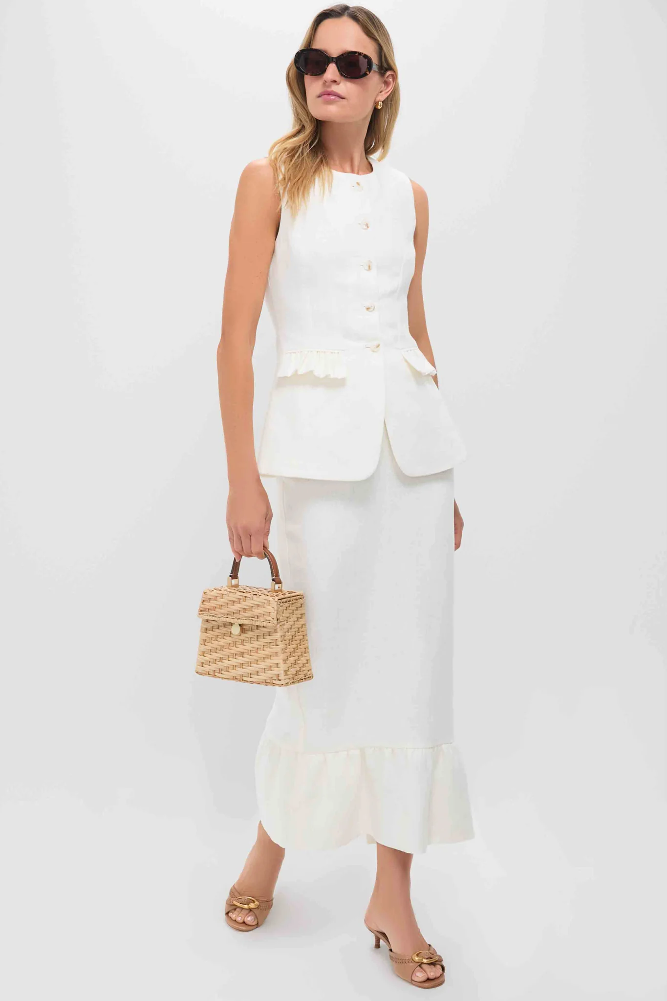 Cream Matilda Column Skirt - Image 2