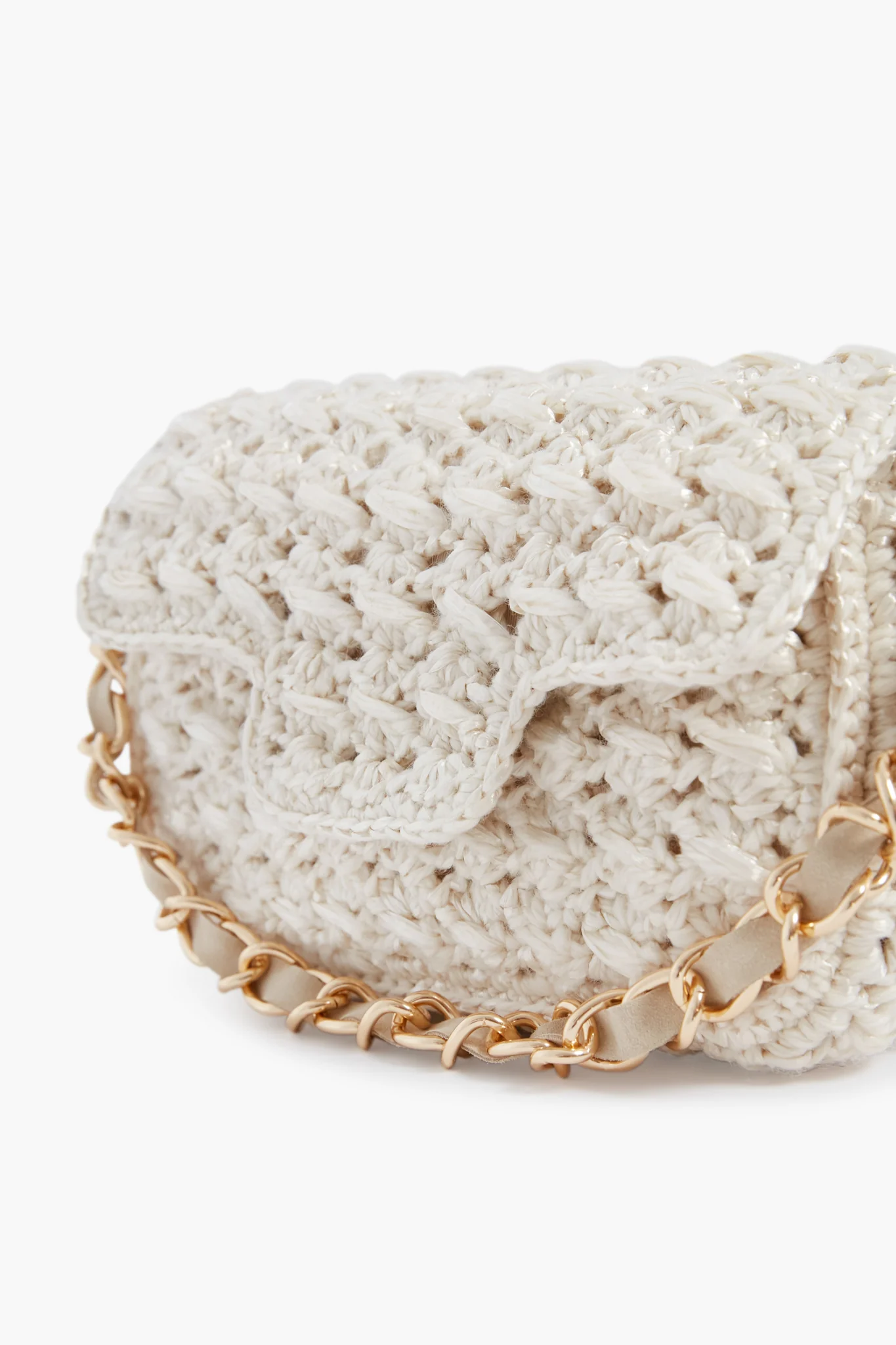 Cream Woven Shoulder Bag - Image 7
