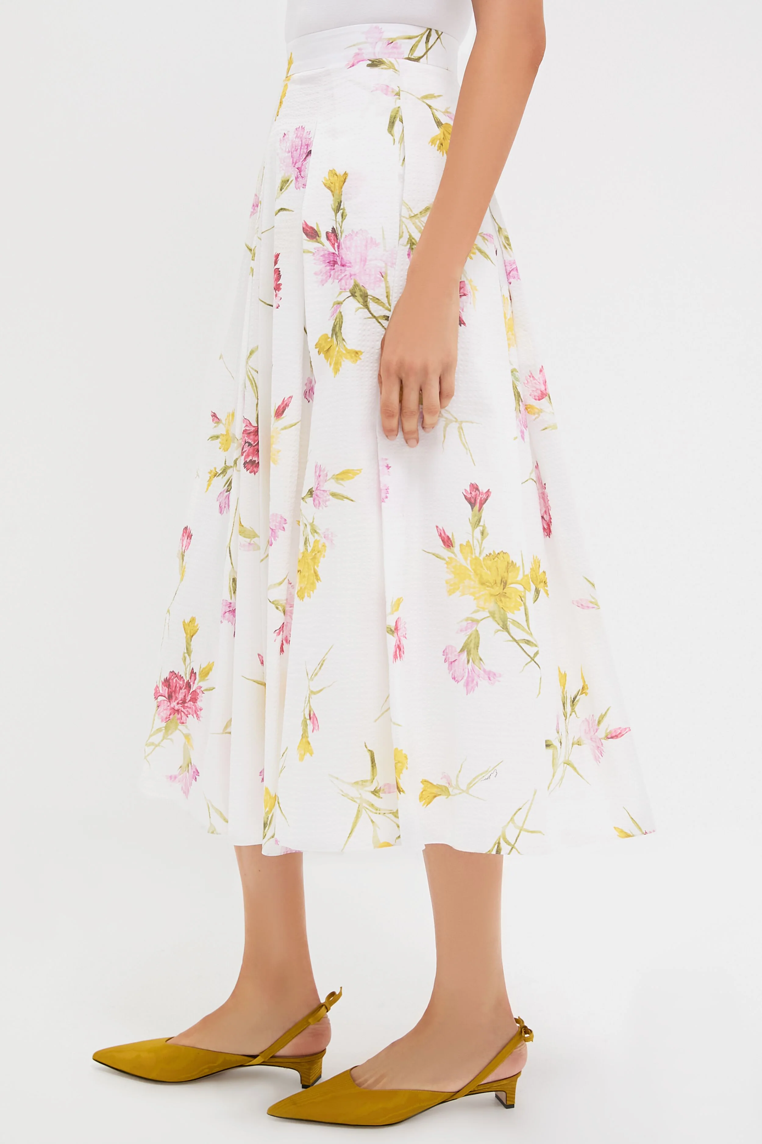 Dancing Carnation Multi Pleated Midi Skirt - Image 3