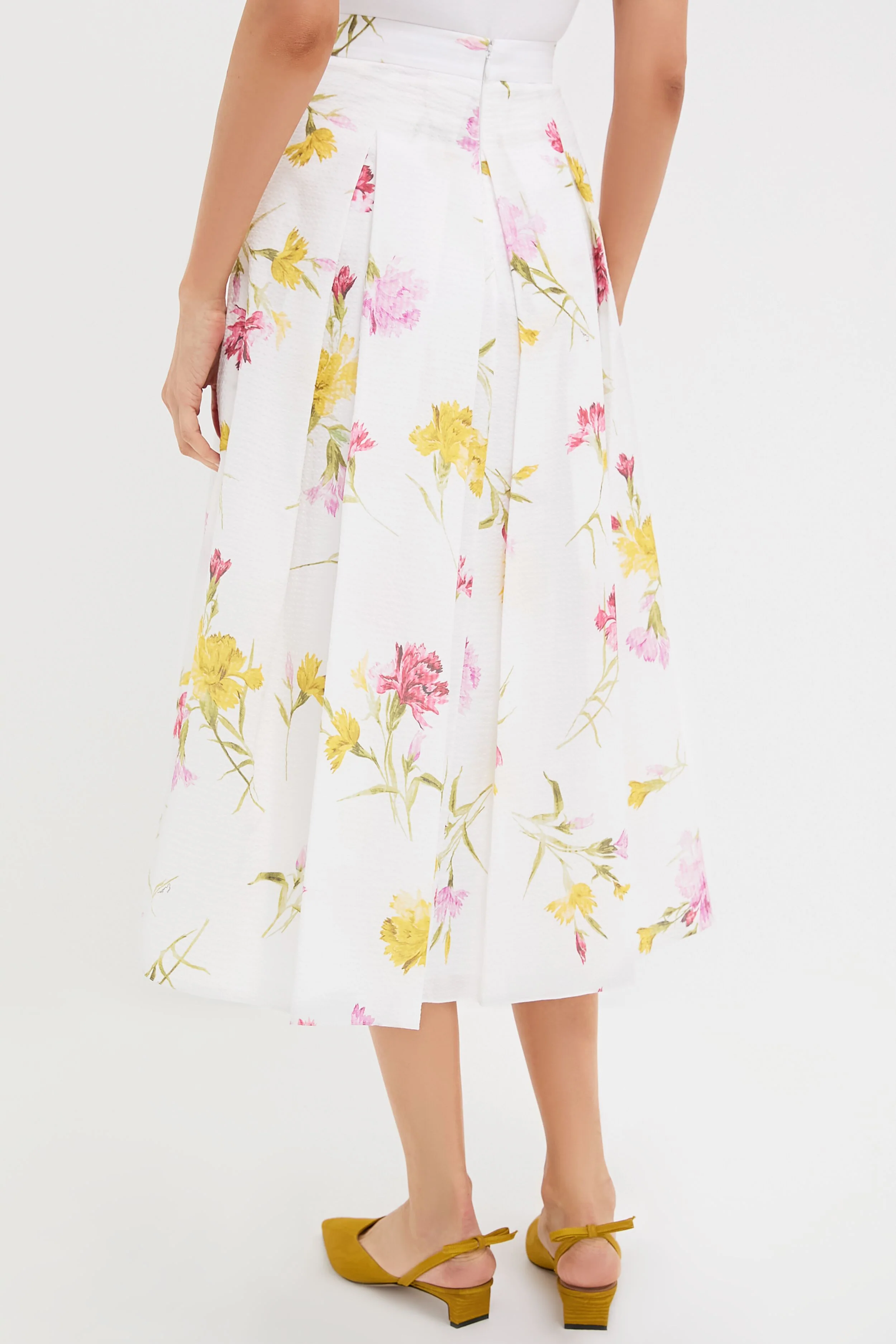 Dancing Carnation Multi Pleated Midi Skirt - Image 4