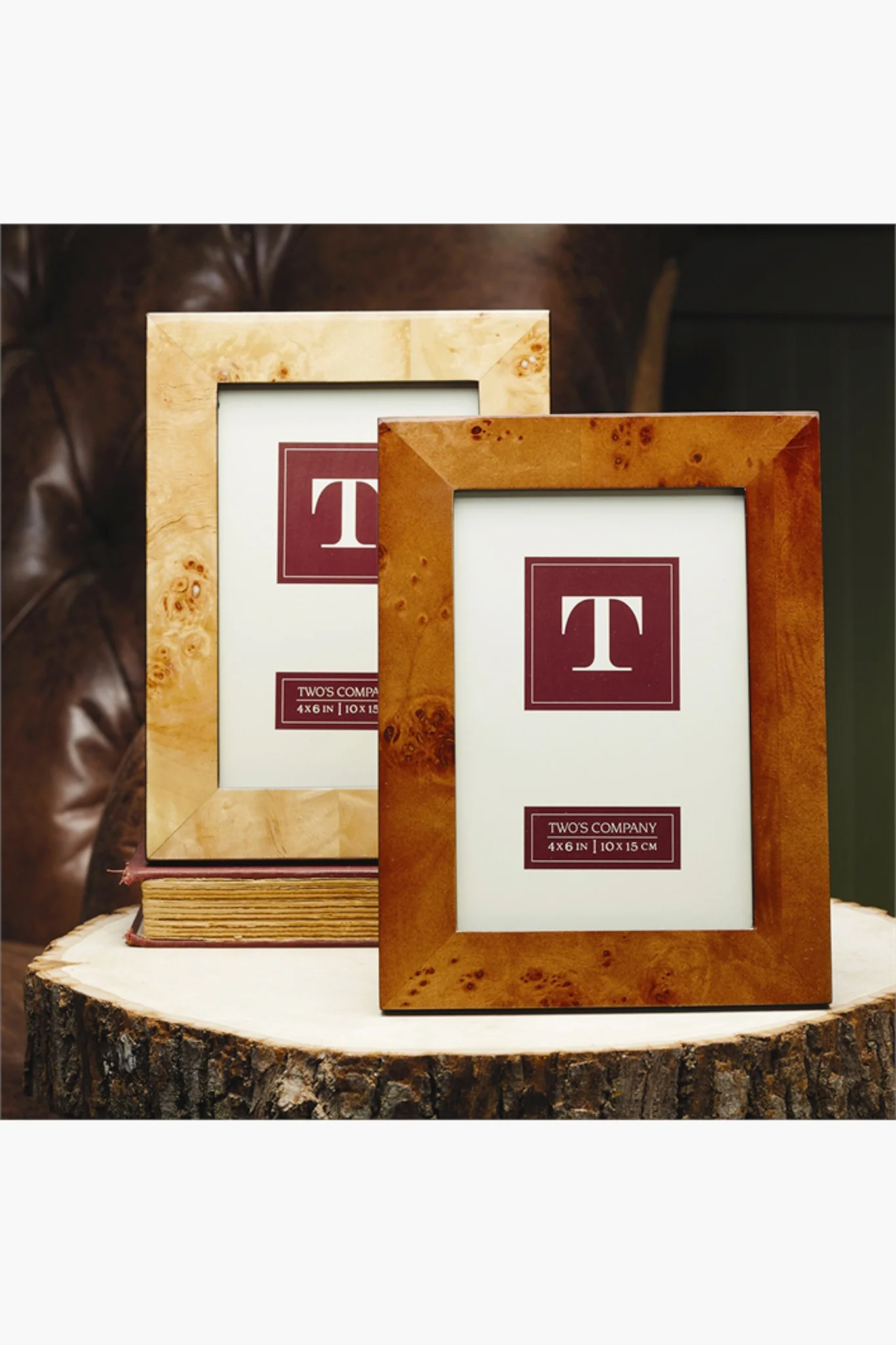 Dark Brown Burled Wood 4x6 Picture Frame - Image 2