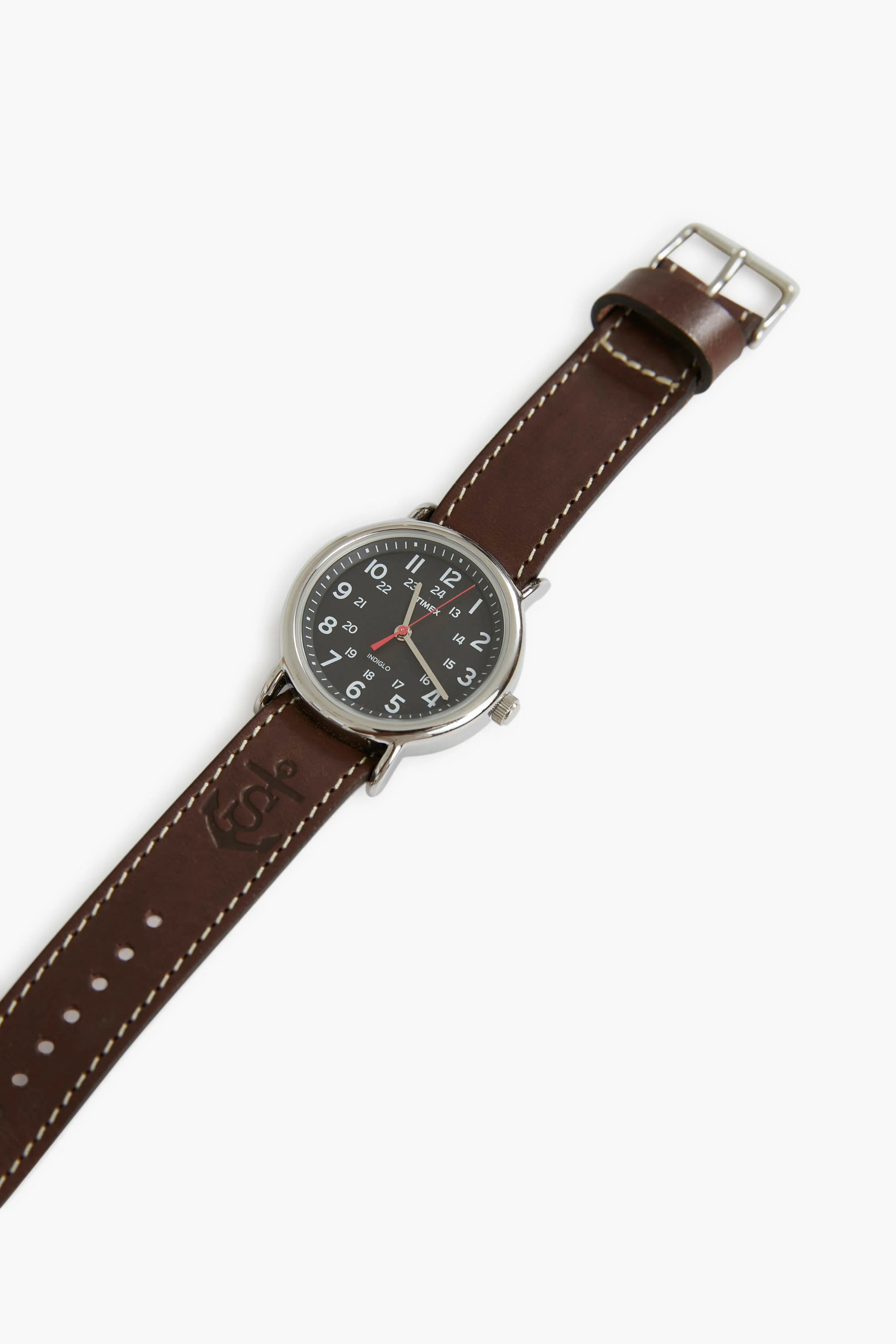 Dark Brown Leather Weekender Watch with Black Dial - Image 4