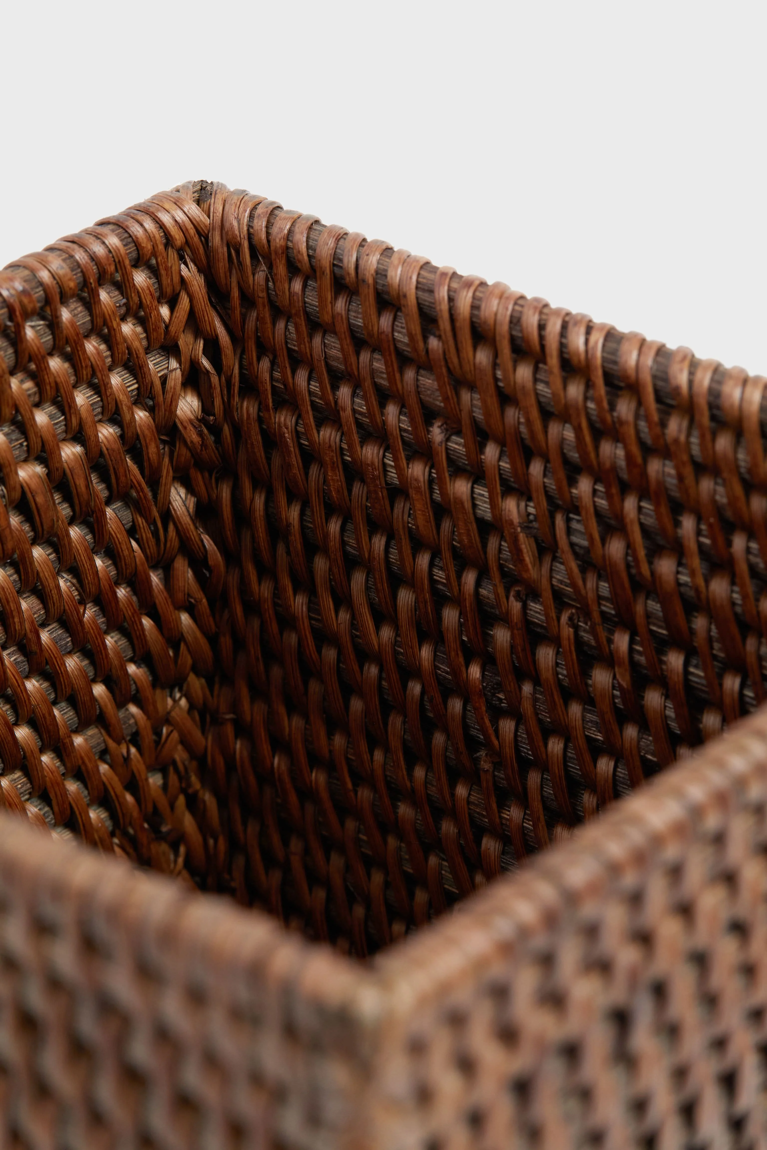 Dark Brown Rattan Tissue Box Cover - Image 2