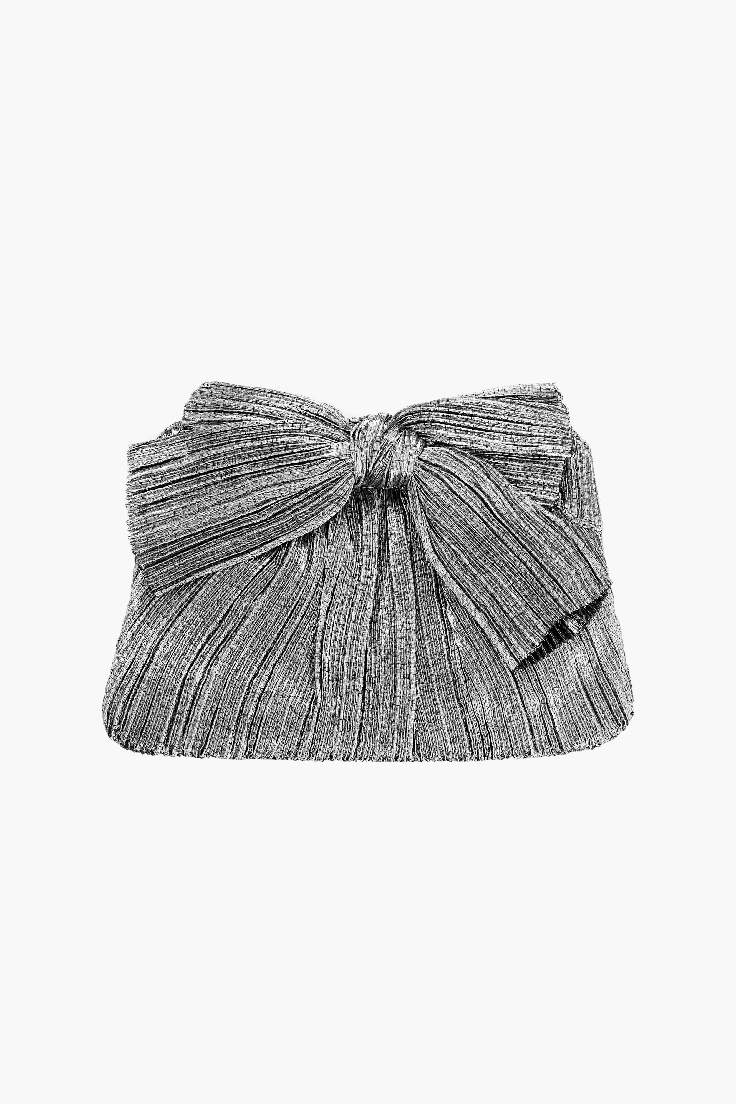 Dark Silver Lame Rayne Clutch