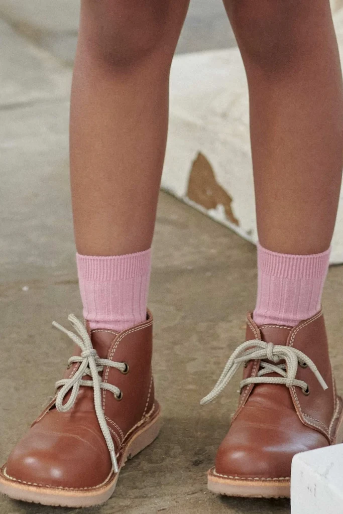 Dark Tan Leather Kids Desert Boots - Image 3
