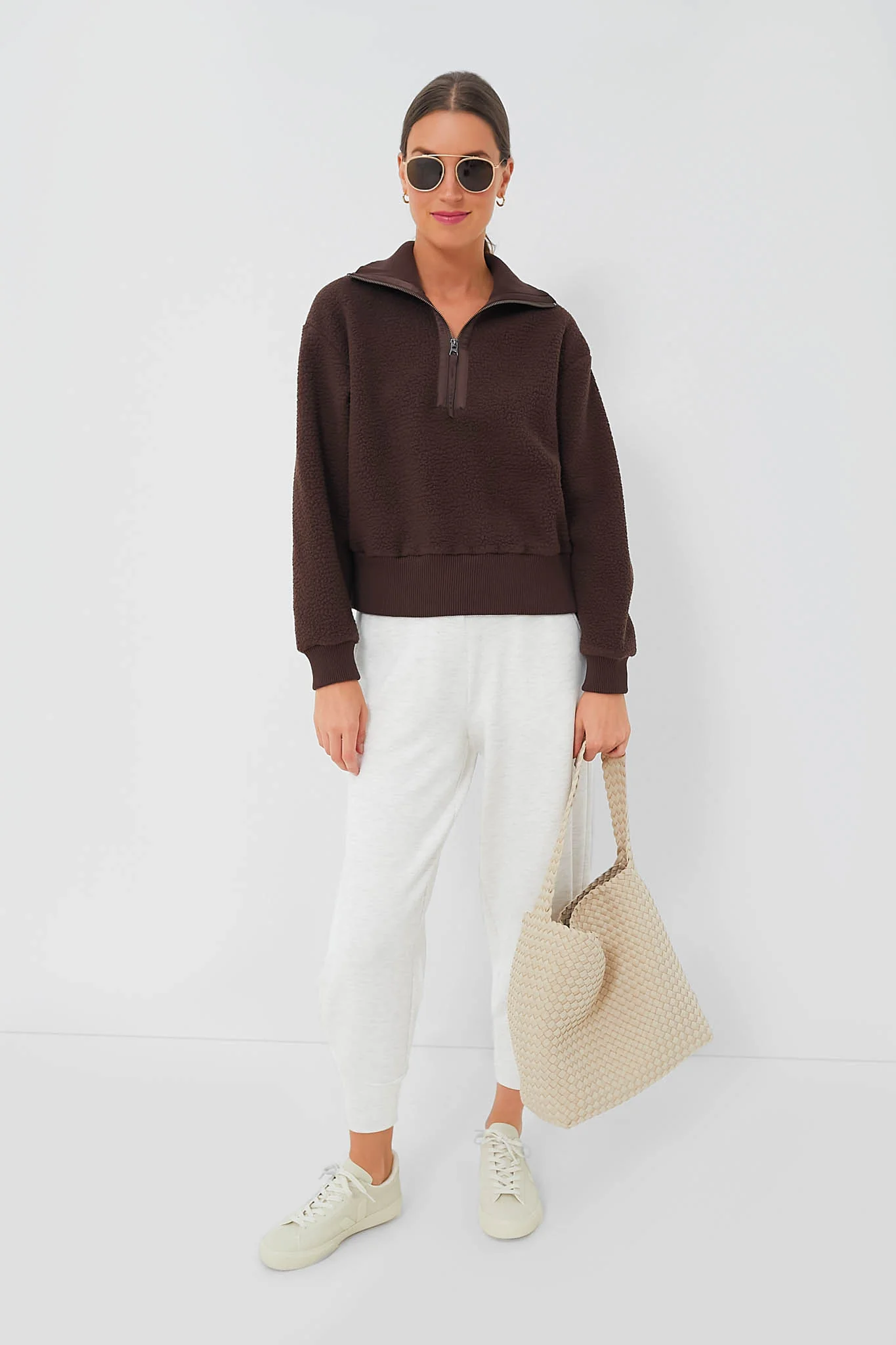 Dark Truffle Roselle Half Zip Fleece - Image 2
